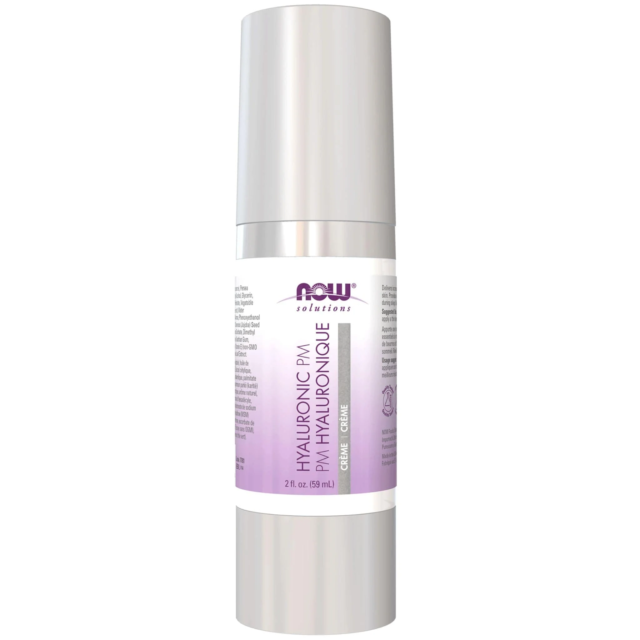 NOW Hyaluronic Acid Cream, PM Moisture Renewal Formula, Paraben Free, 59ml - Image 2