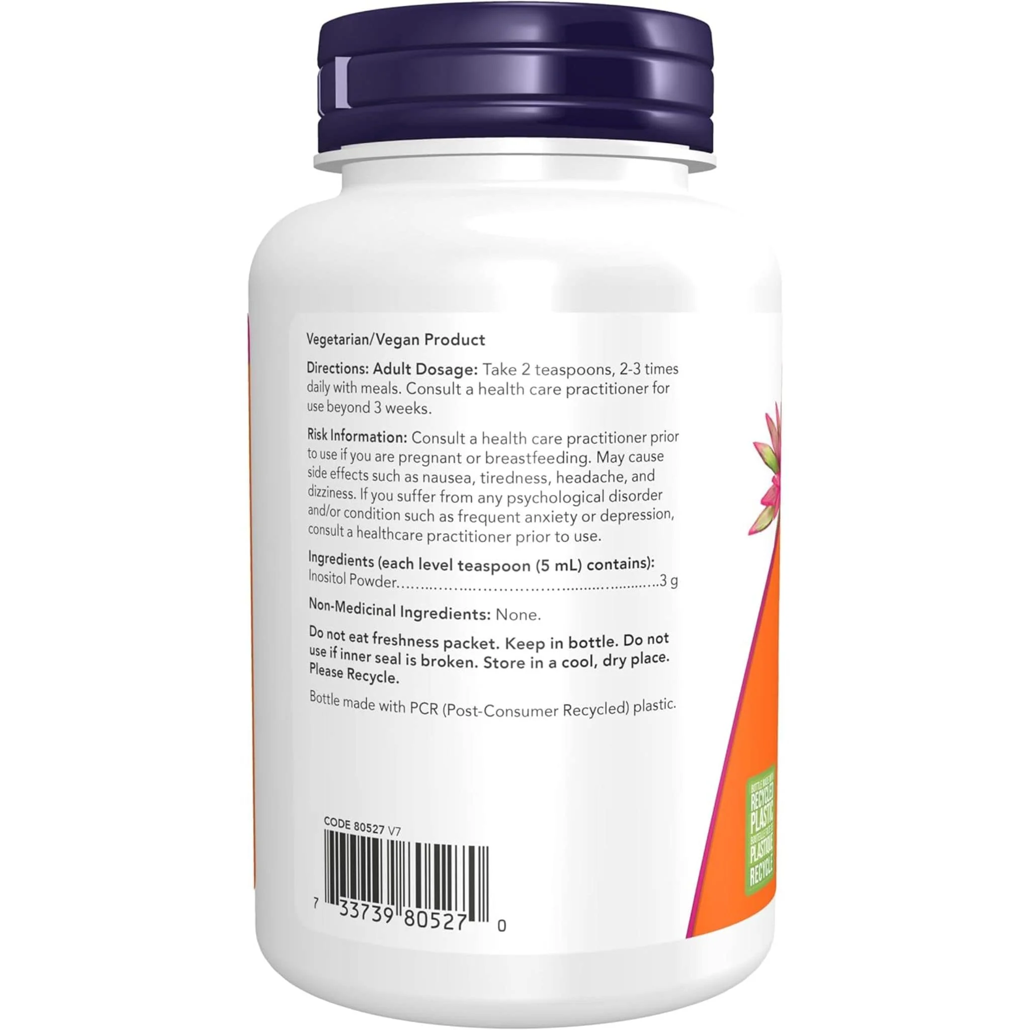 NOW Inositol Powder (100% Pure and Non-GMO) - Image 3