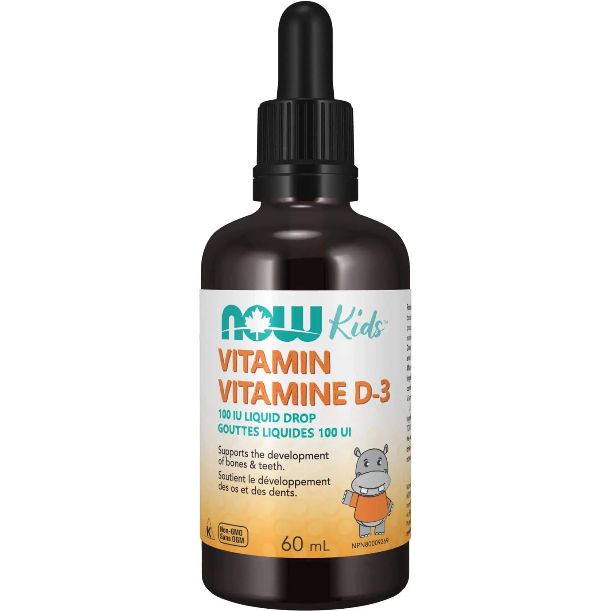 NOW Vitamin D3, Kids Liquid Drops, 100IU, 60ml