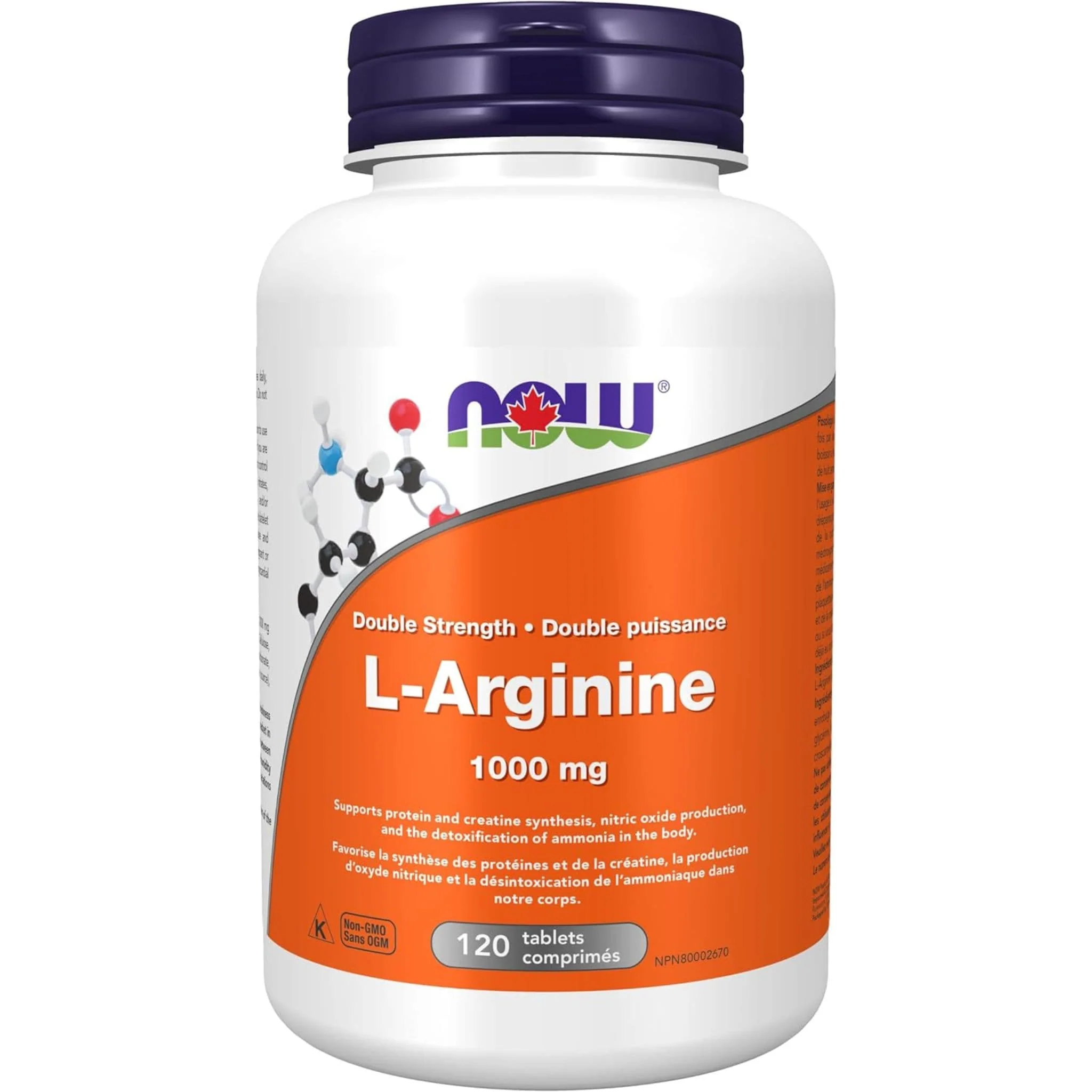NOW L-Arginine 1000mg, 120 Tablets