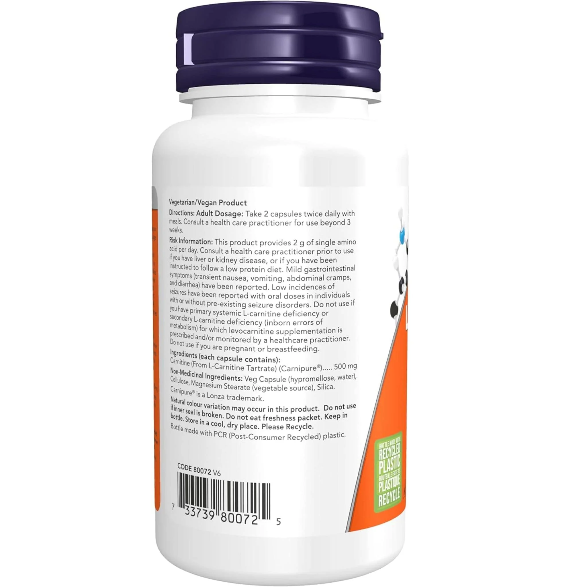 NOW L-Carnitine, 500mg - Image 6