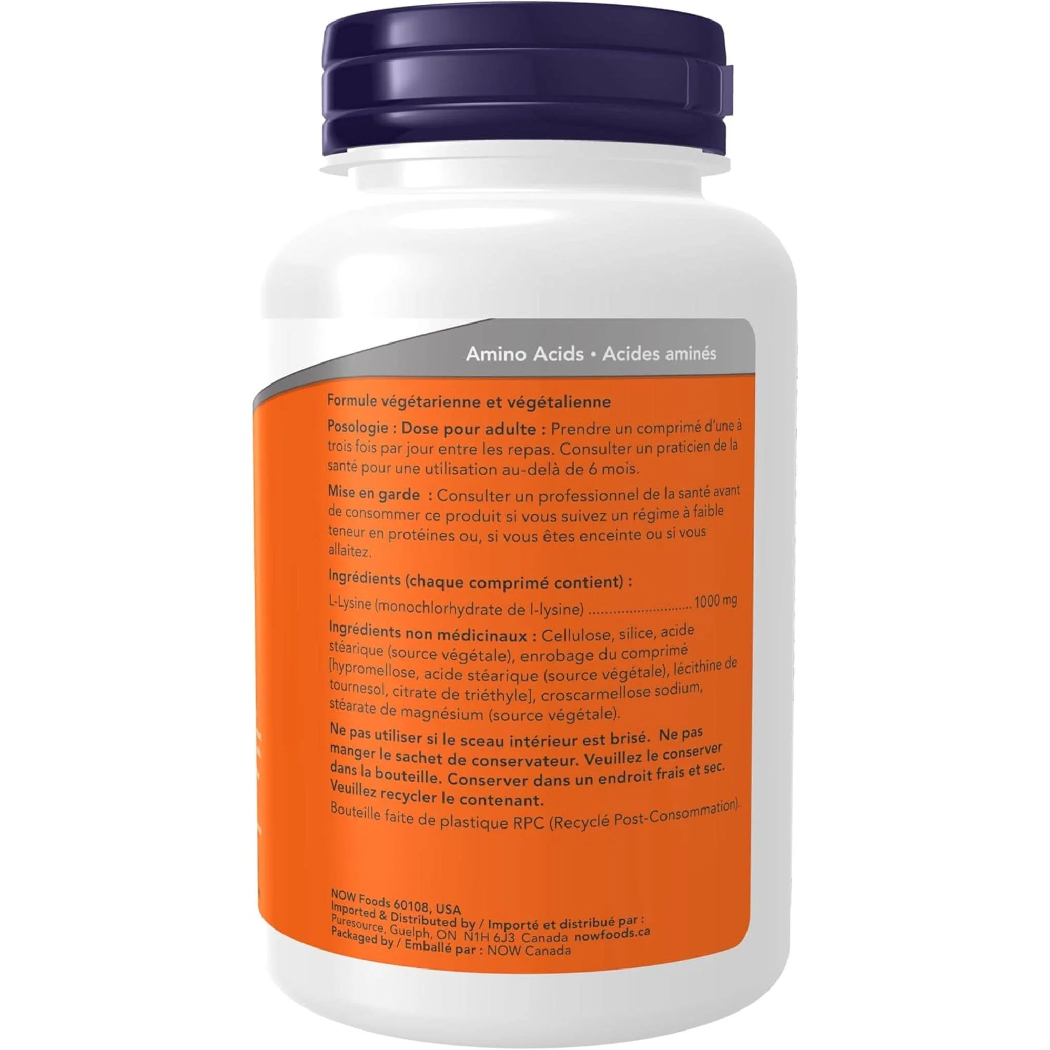 NOW L-Lysine 1000mg (Double Strength), 100 Tablets - Image 3
