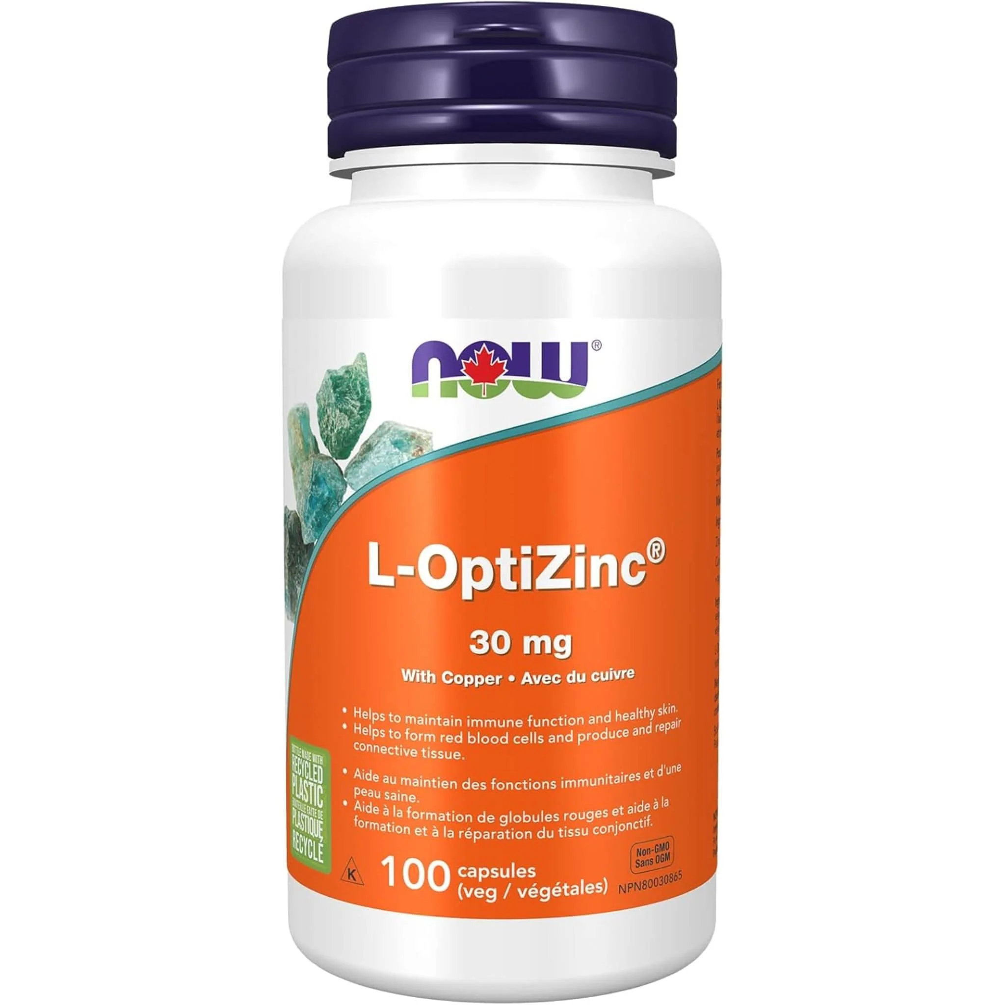 NOW L-OptiZinc 30mg with Copper, 100 VCapsules