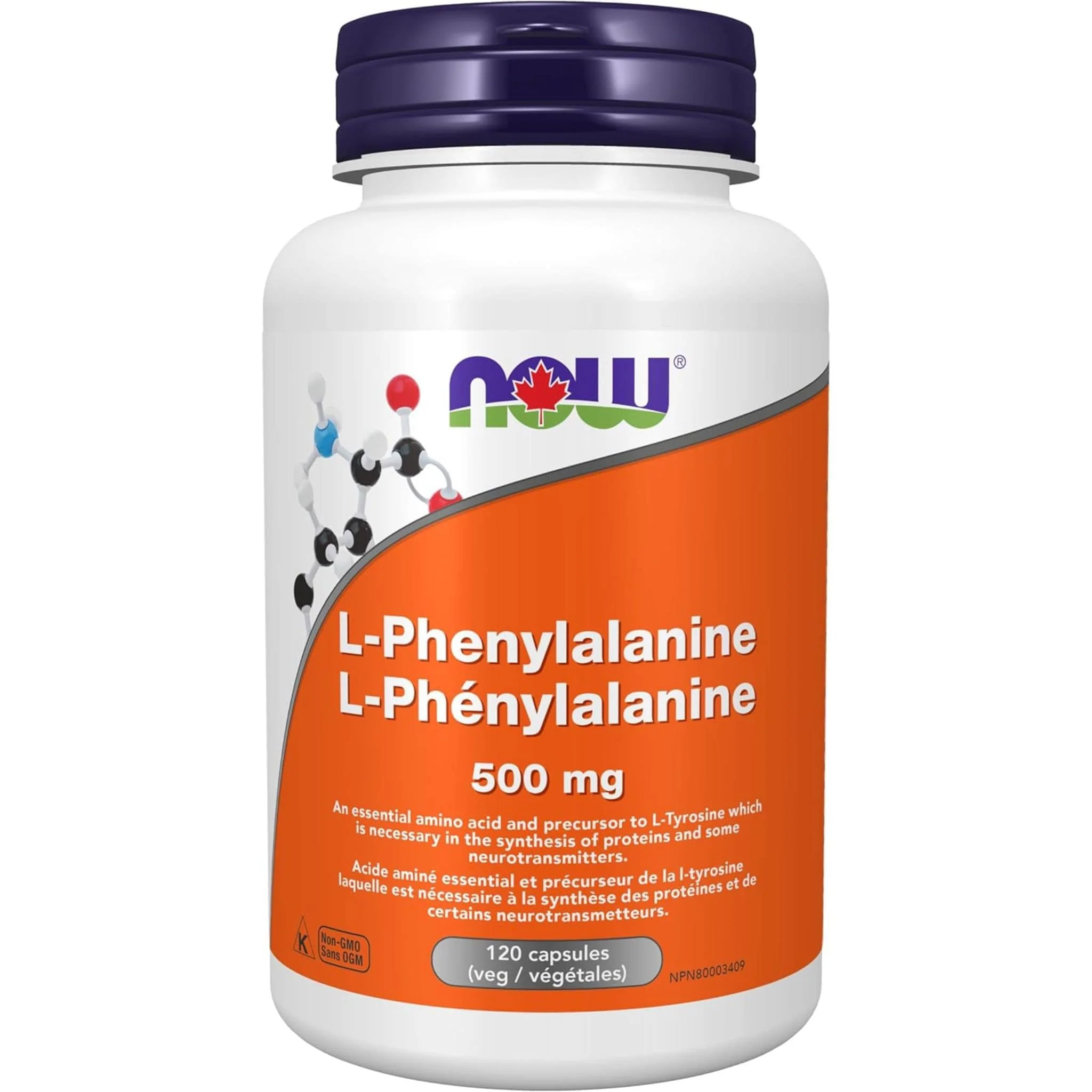 NOW L-Phenylalanine 500mg Capsules - Image 2