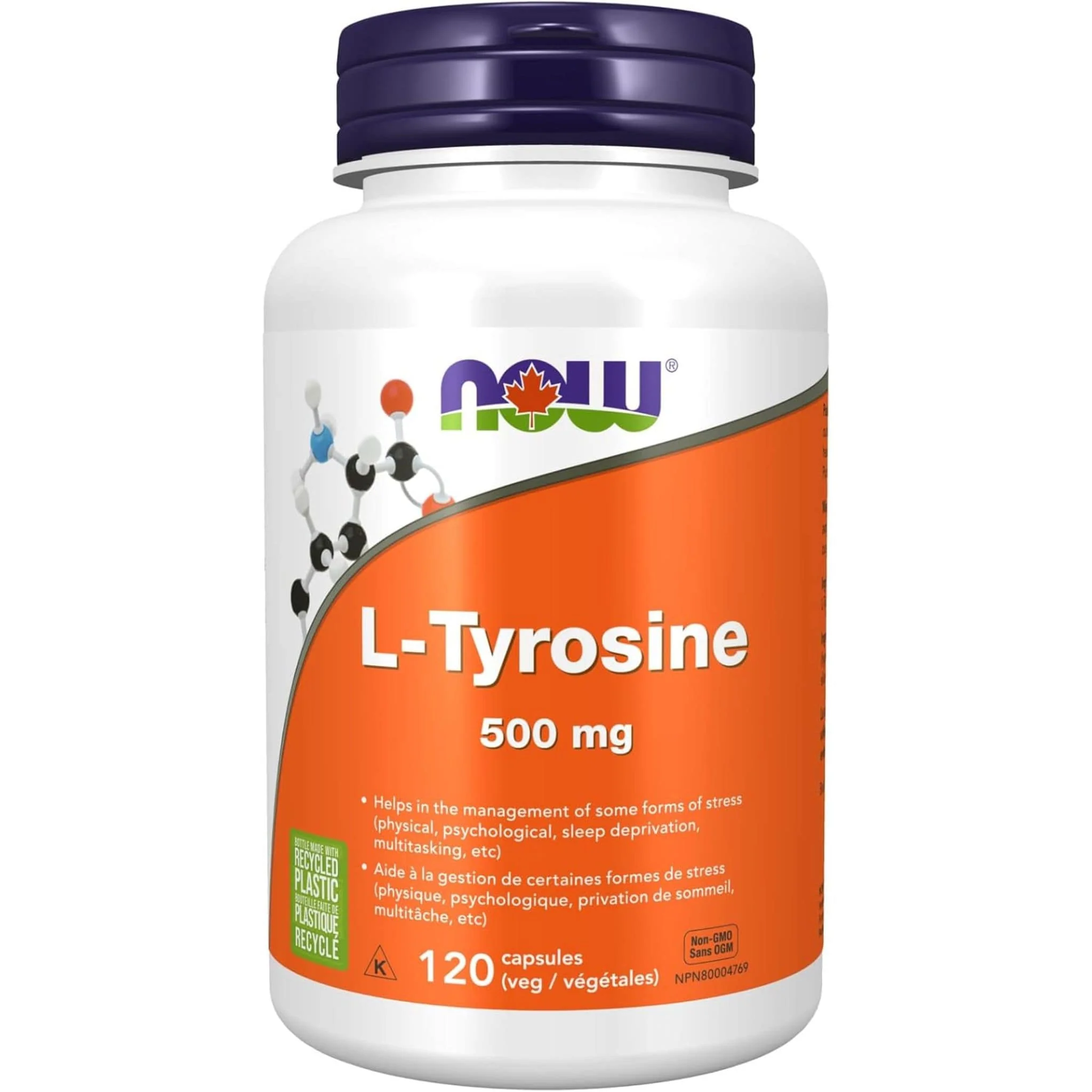 NOW L-Tyrosine 500mg, Free Form