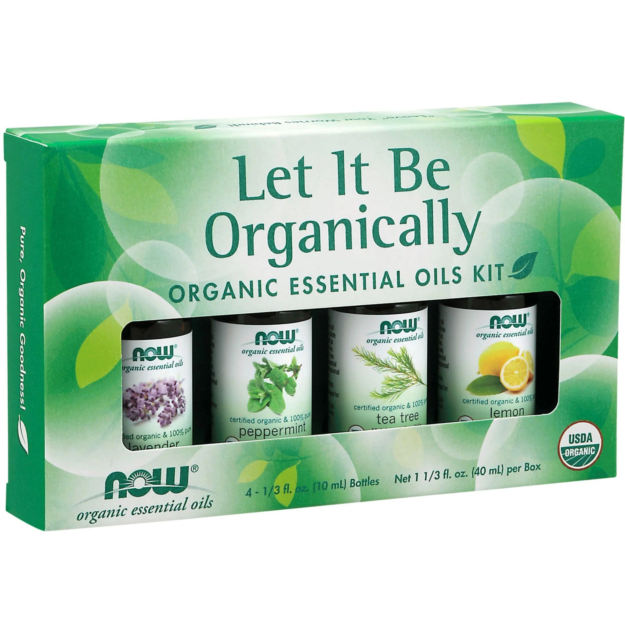 NOW Let It Be Organic Essential Oil Kit - Lavender, Tea Tree, Peppermint & Lemon Oil - Image 2