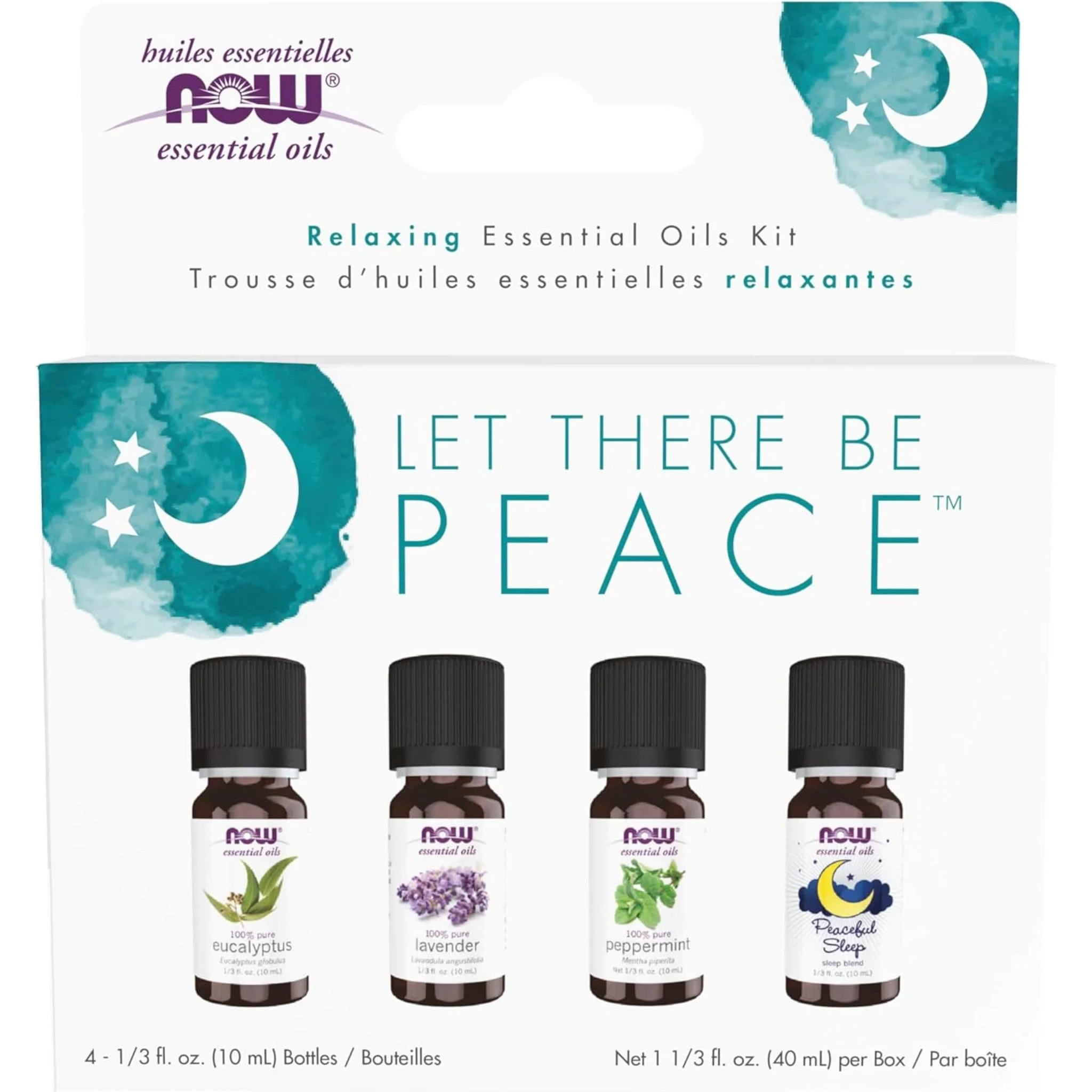 NOW Let There Be Peace & Quiet Relaxing Essential Oils Kit, 4 x 10ml Bottles - Image 2