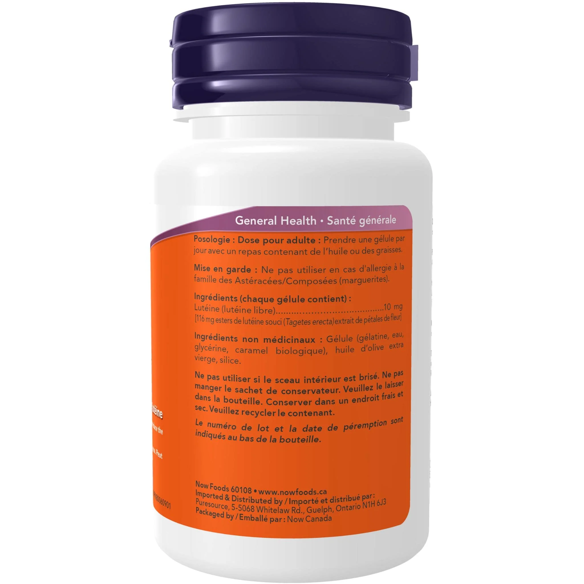 NOW Lutein, 10mg, 60 Softgels - Image 4
