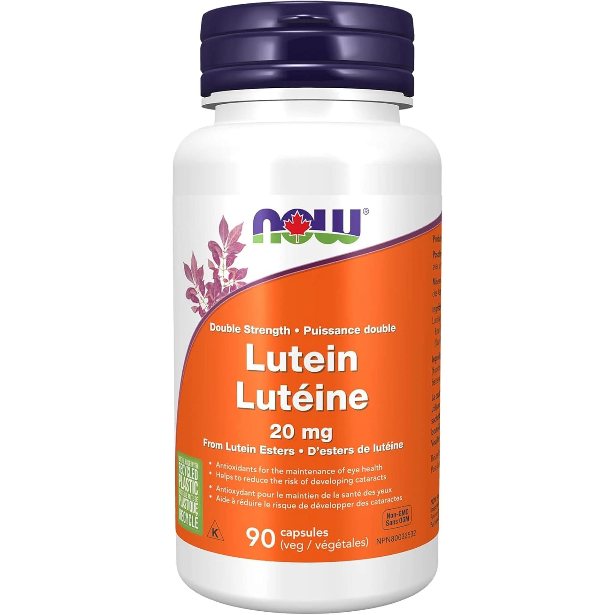 NOW Lutein 20mg (Double Strength), 90 VCaps