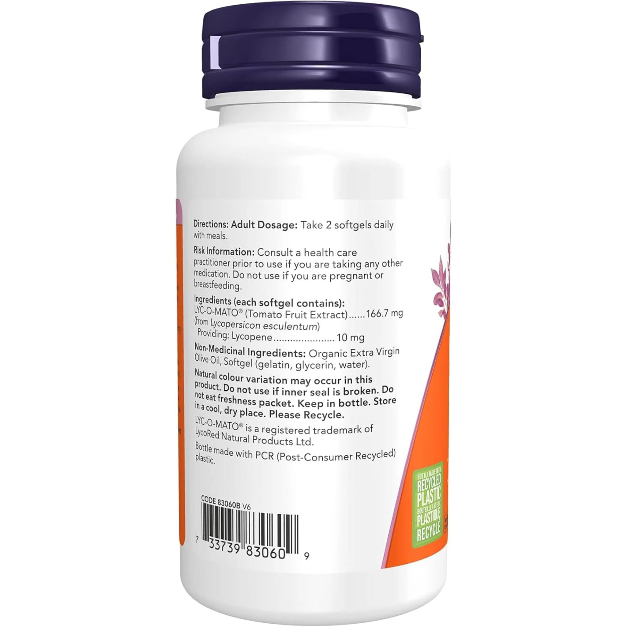 NOW Lycopene, 10mg, 60 Softgels - Image 3