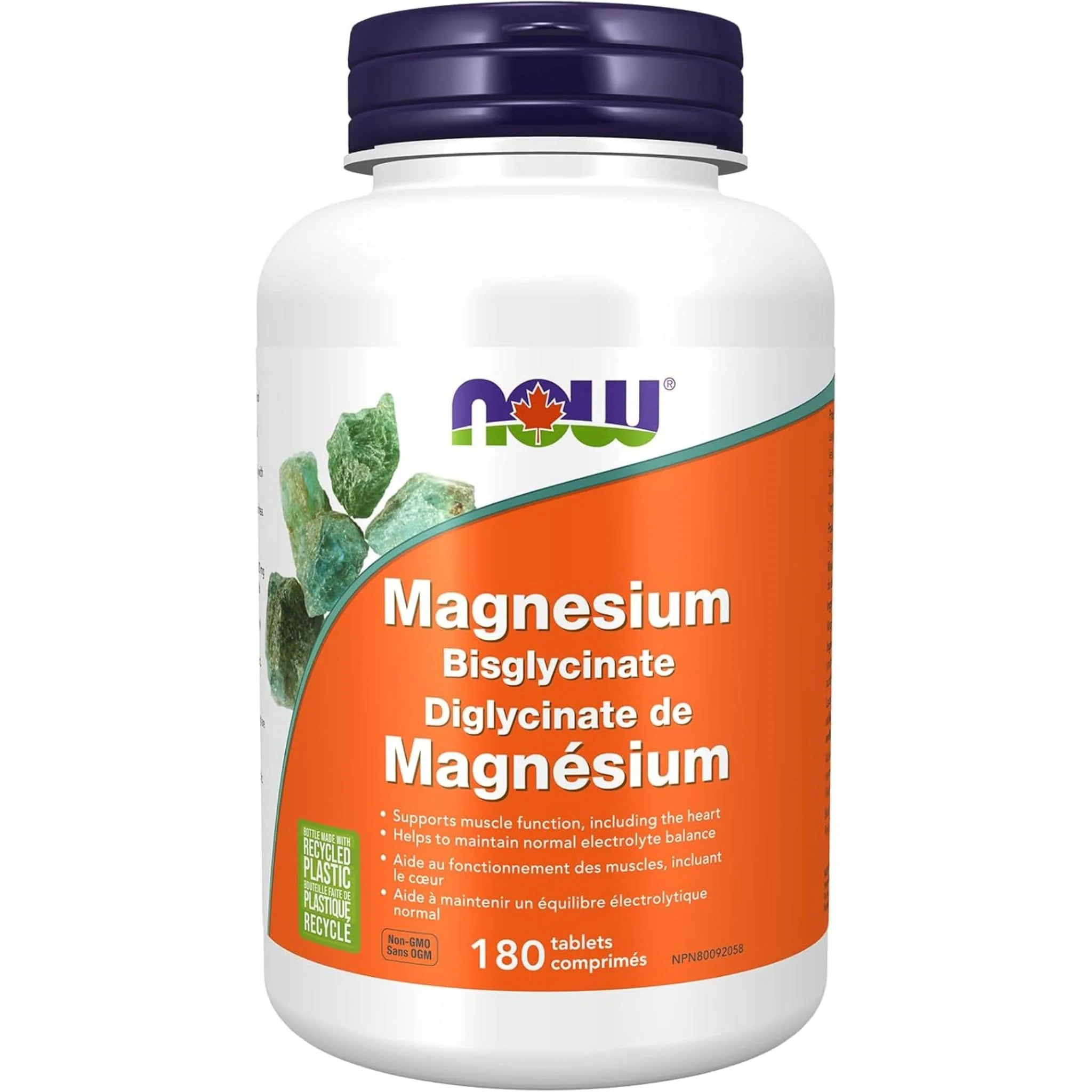 NOW Magnesium Bisglycinate 100mg, 100% Pure TRAACS Magnesium Bisglycinate, 180 Tablets - Image 2
