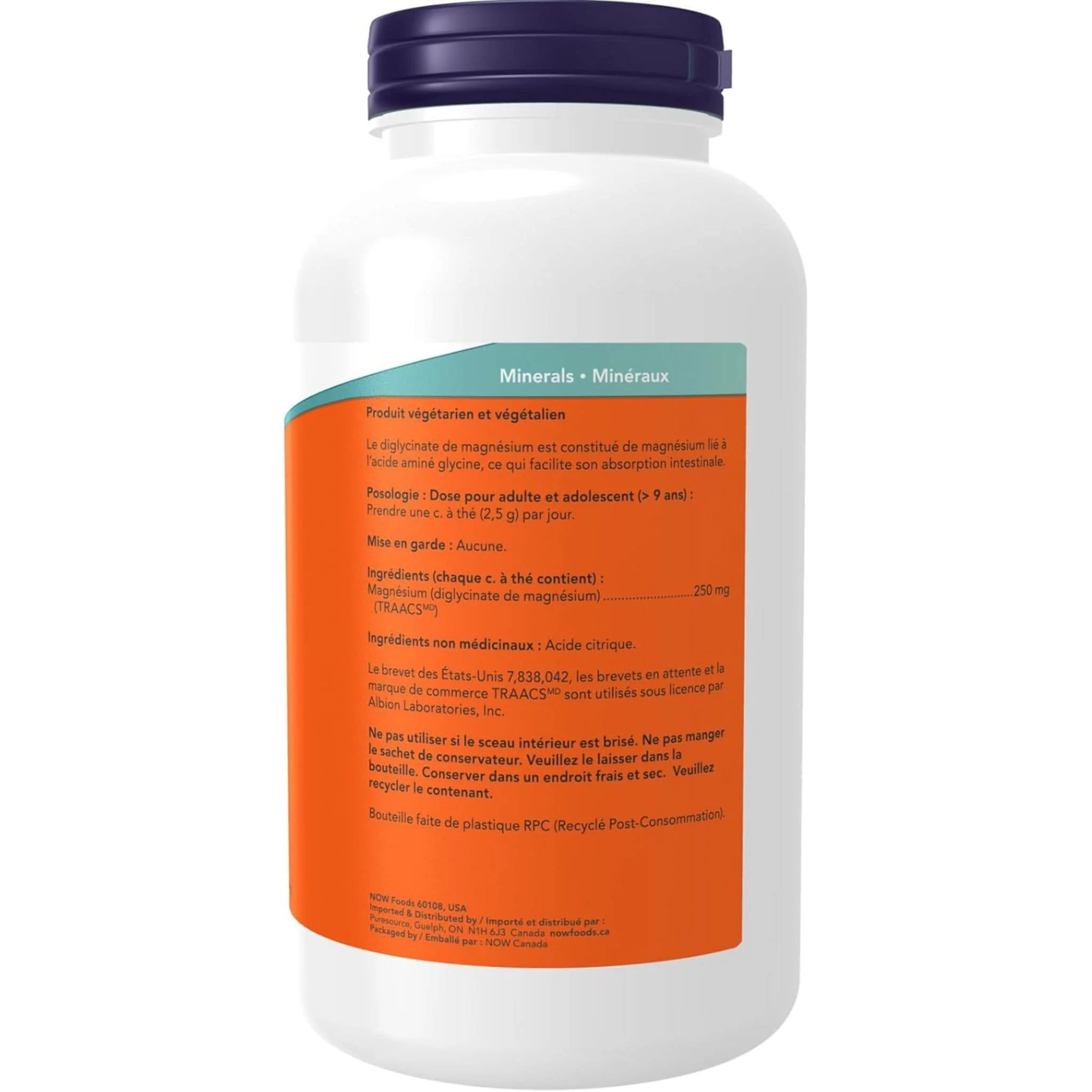 NOW Magnesium Bisglycinate Powder, 227g (100% Pure) - Image 4