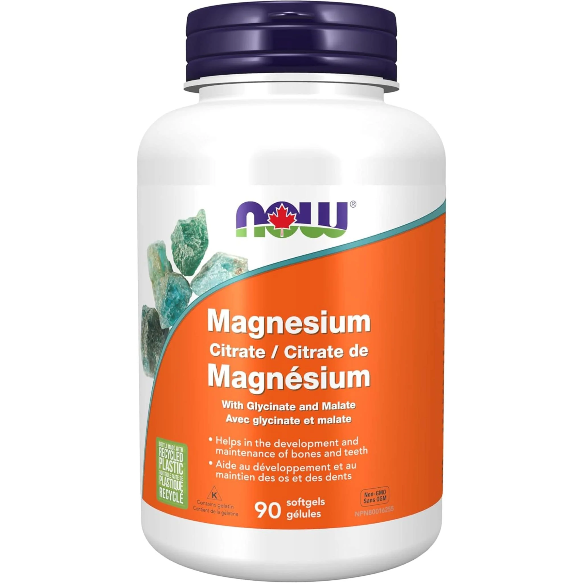 NOW Magnesium 134mg Complex, Magnesium Citrate, Magnesium Glycinate, Magnesium Malate Softgels