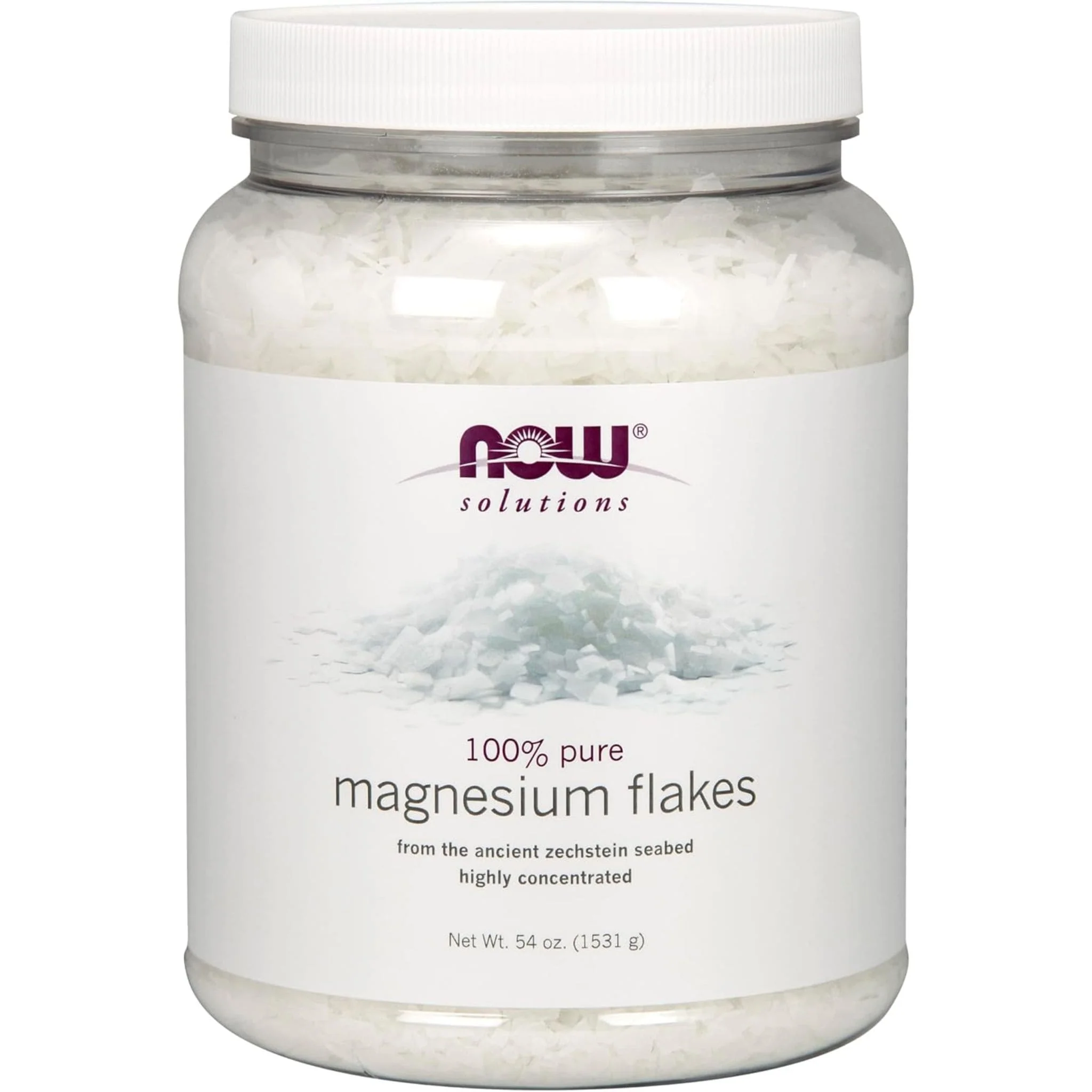 NOW Magnesium Flakes, 100% Pure Magnesium Chloride Flakes, 1531g - Image 2