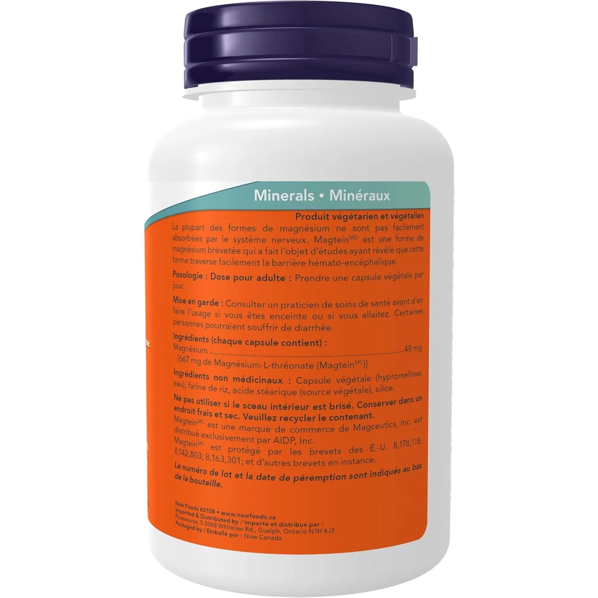 NOW Magtein Magnesium L-Threonate, 90 Vcaps - Image 3