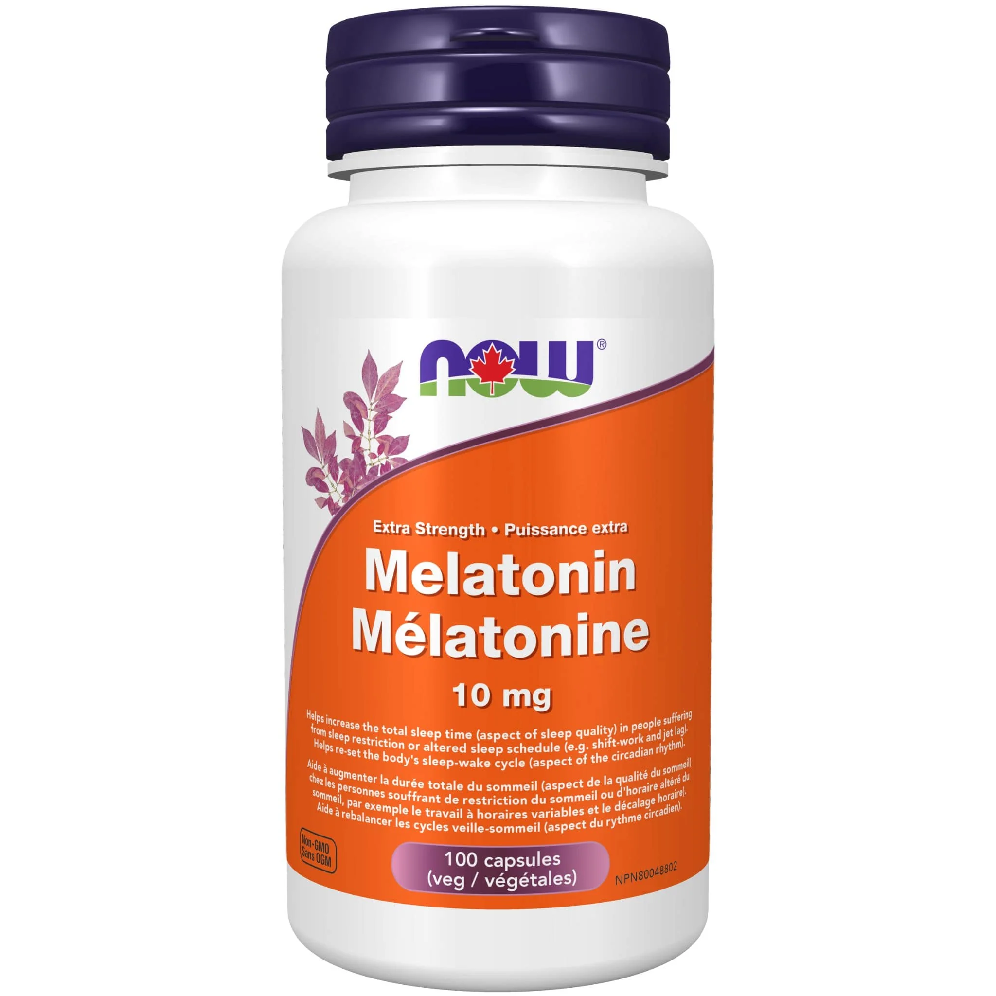 NOW Melatonin 10mg, Extra Strength, 100 VCapsules - Image 2