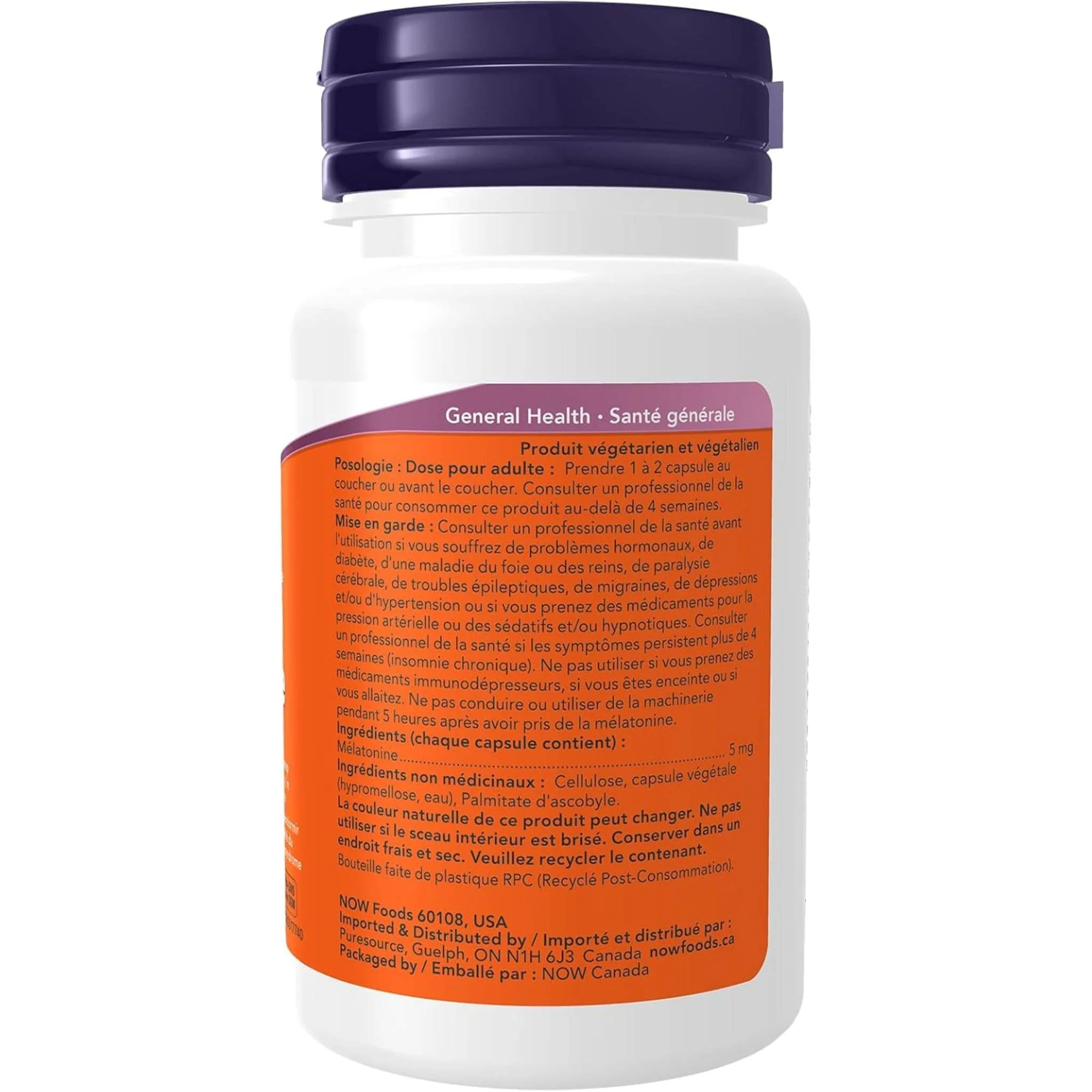 NOW Melatonin 5mg Capsules, Premium Quality, Helps Regulate Sleep Cycle - Image 3