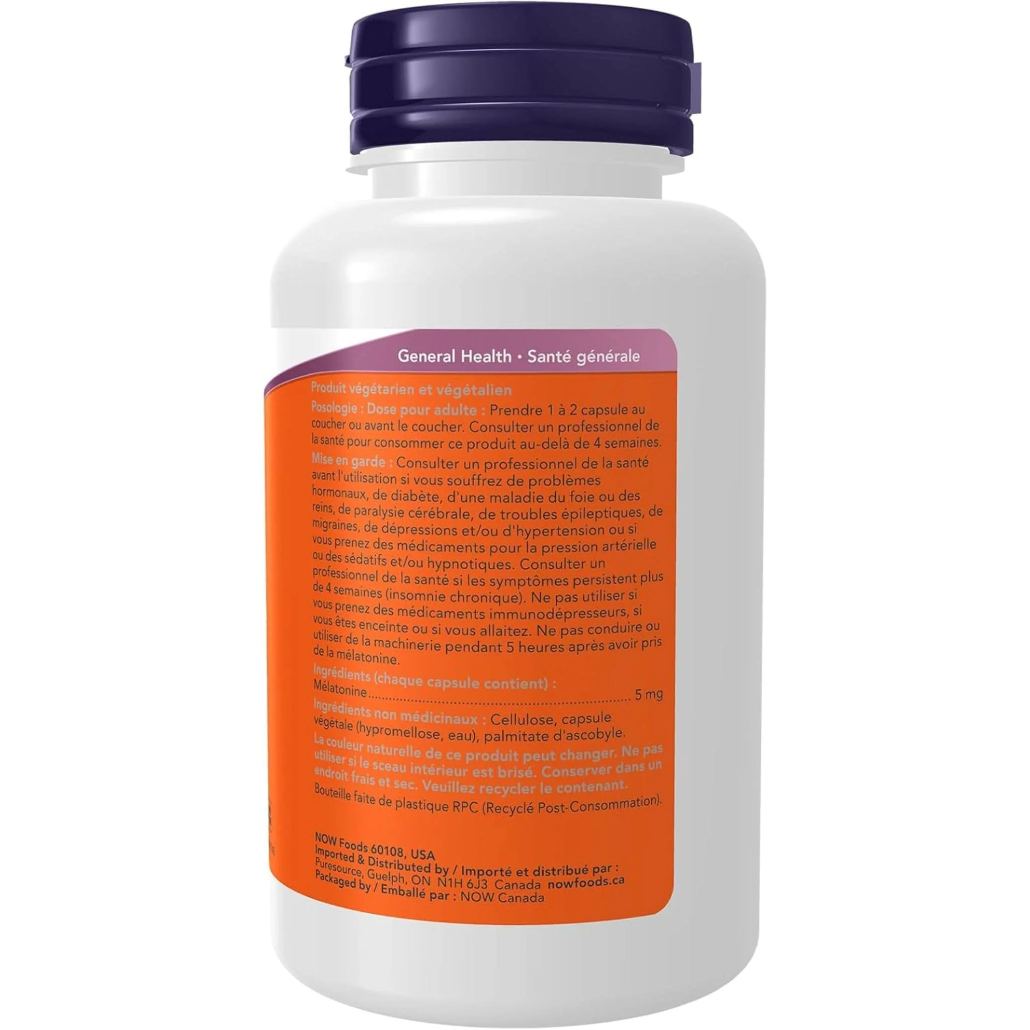 NOW Melatonin 5mg Capsules, Premium Quality, Helps Regulate Sleep Cycle - Image 6