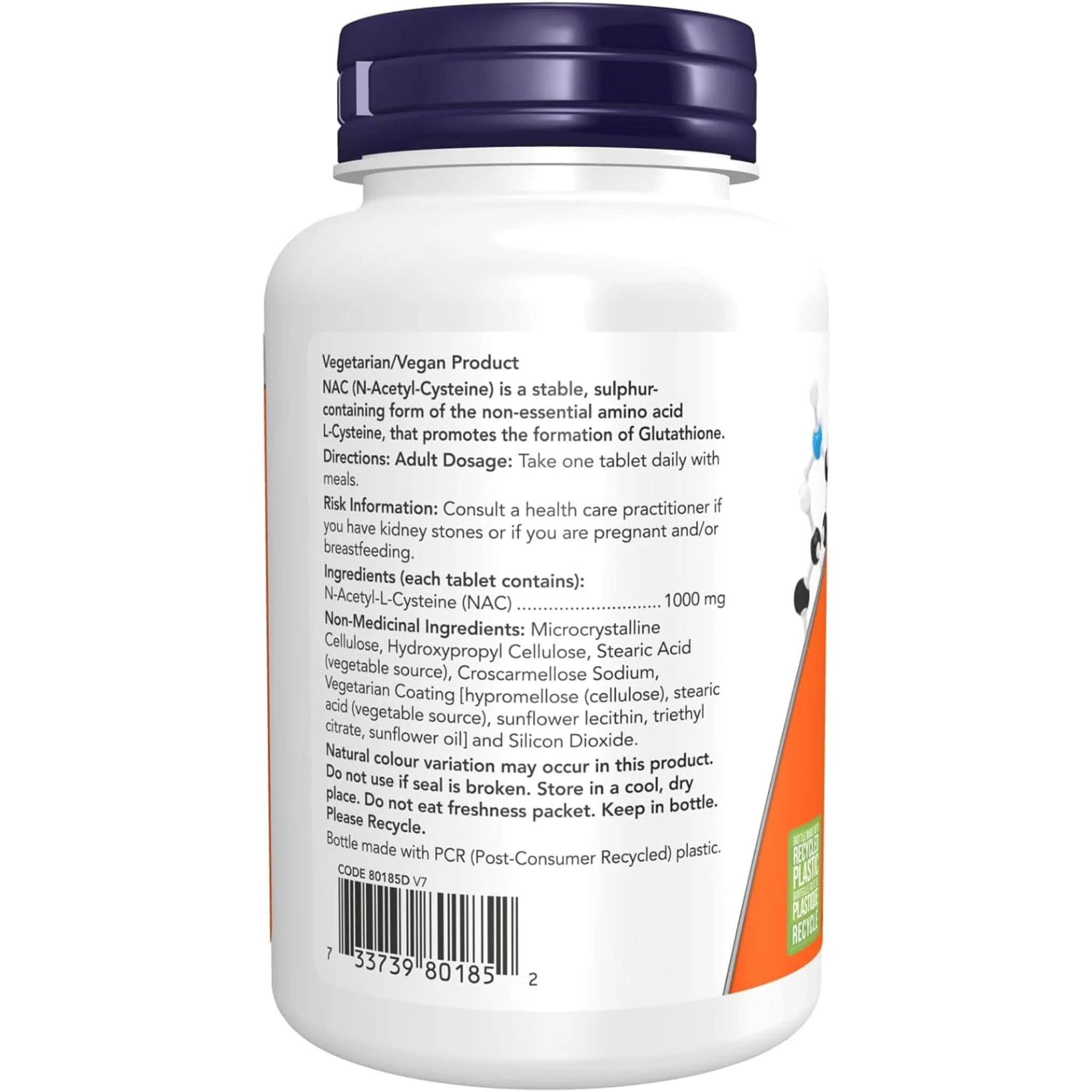 NOW NAC 1000mg, Extra Strength, 120 Tablets - Image 2