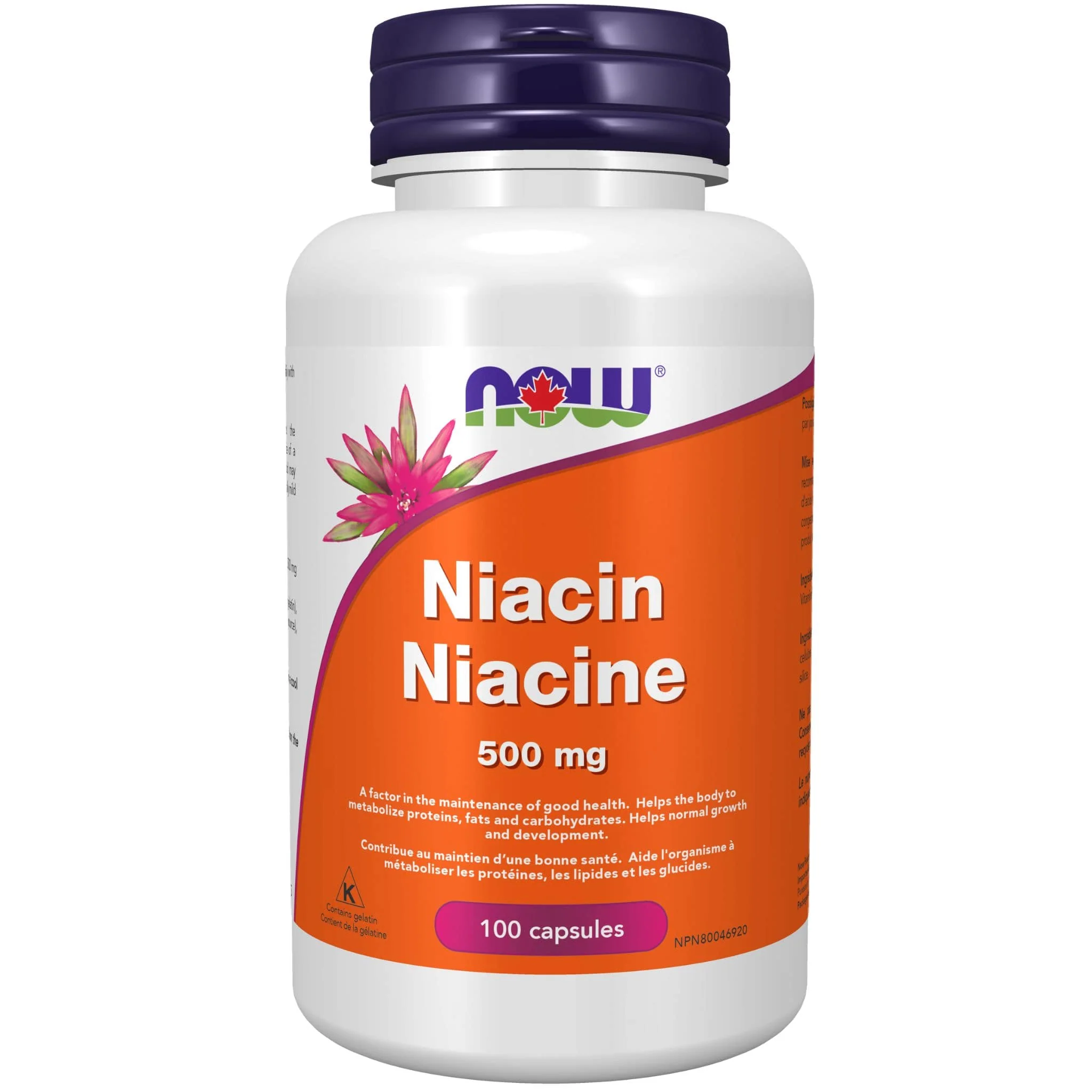 NOW Niacin 500mg, 100 Capsules