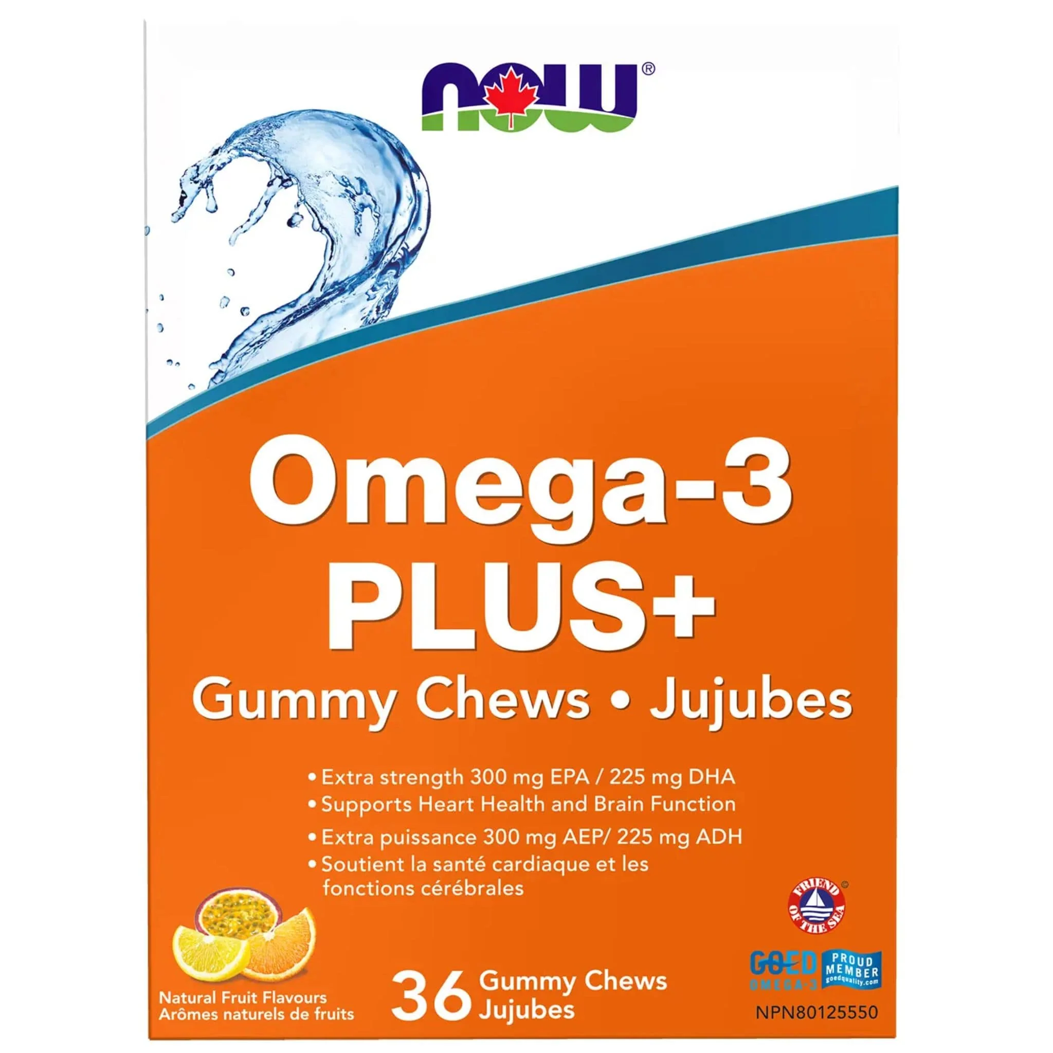 NOW Omega-3 Plus Fish Oil Gummy Chews, Extra Strength, 300mg EPA, 225mg DHA, 36 Gummies - Image 2