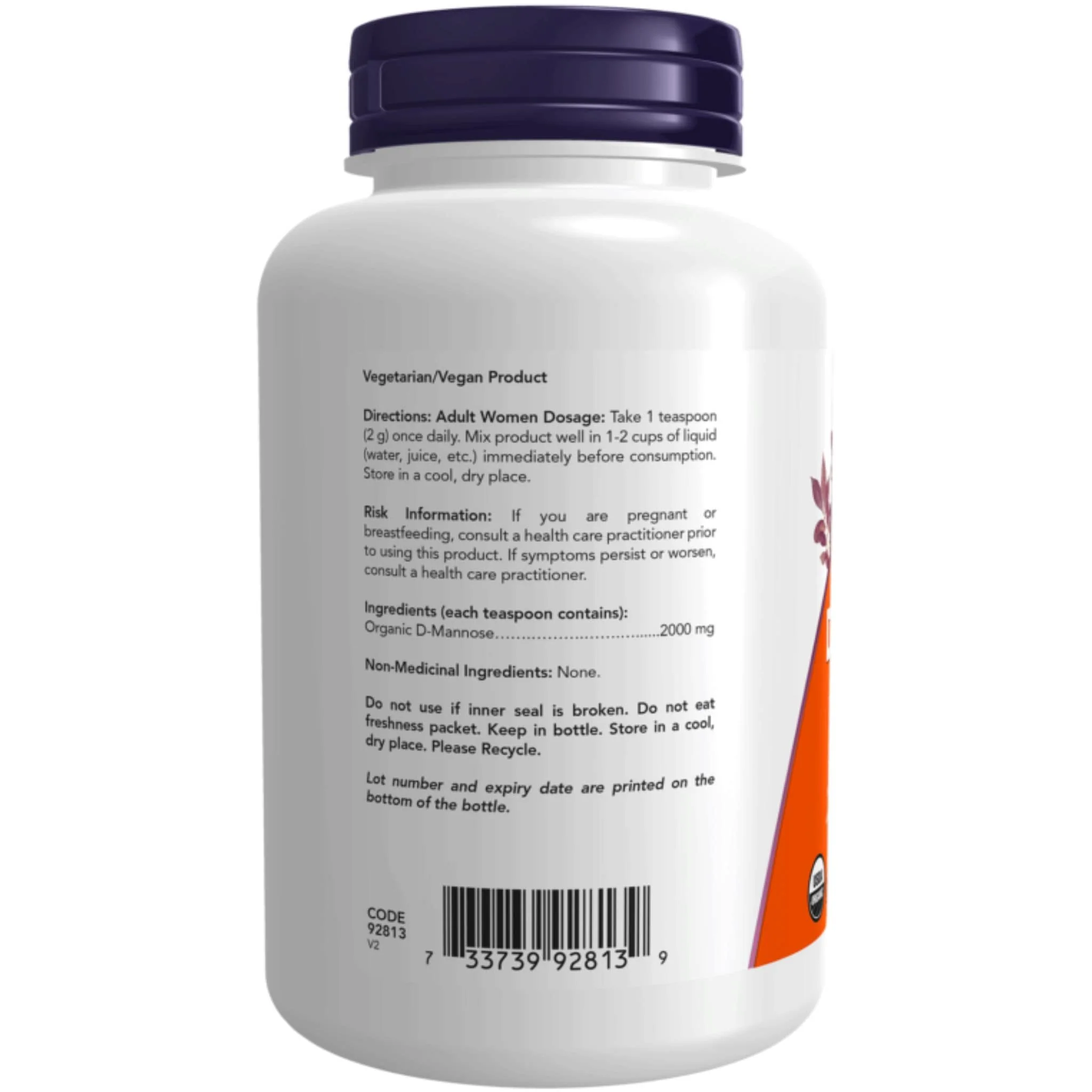 NOW Organic D-Mannose 76g - Image 3