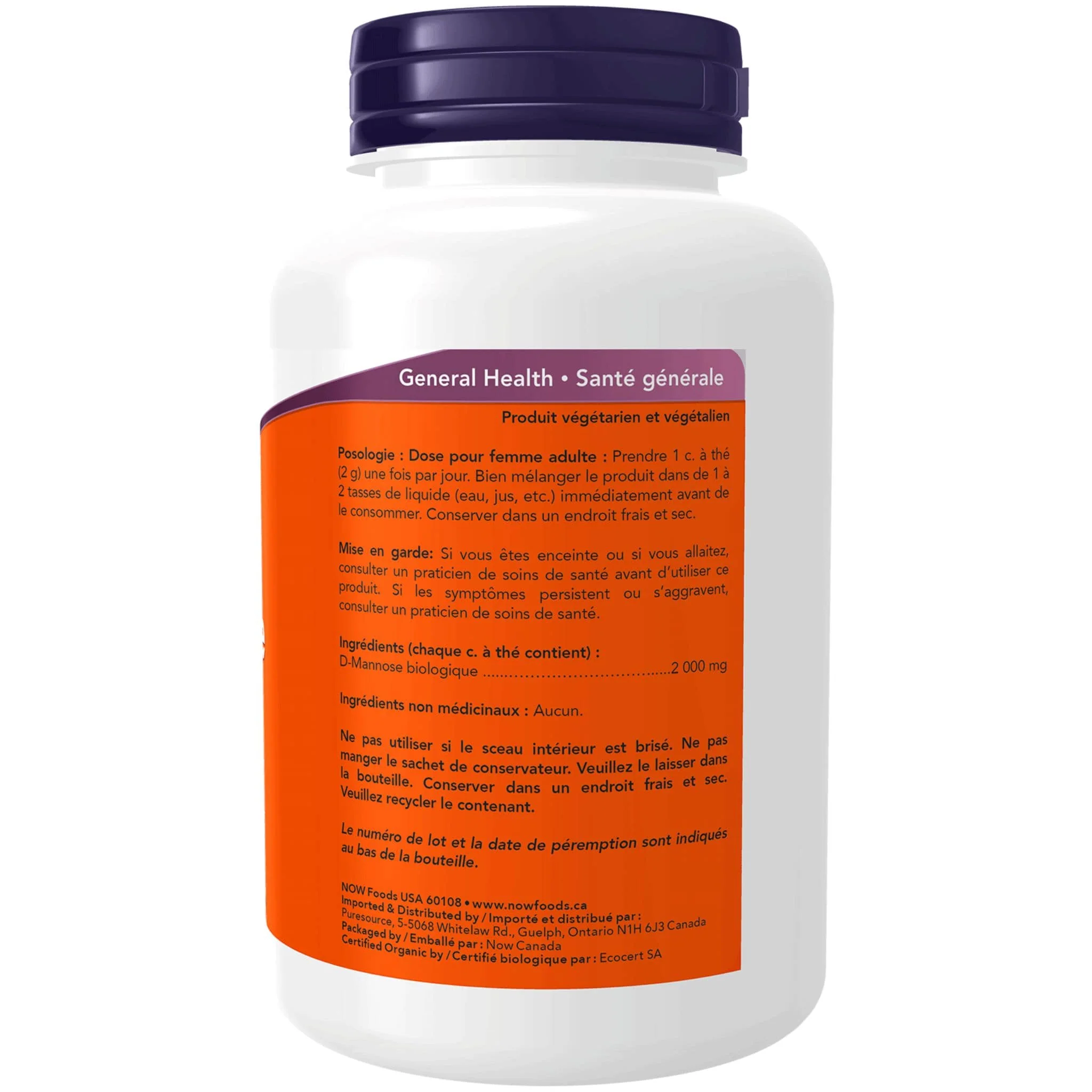 NOW Organic D-Mannose 76g - Image 4