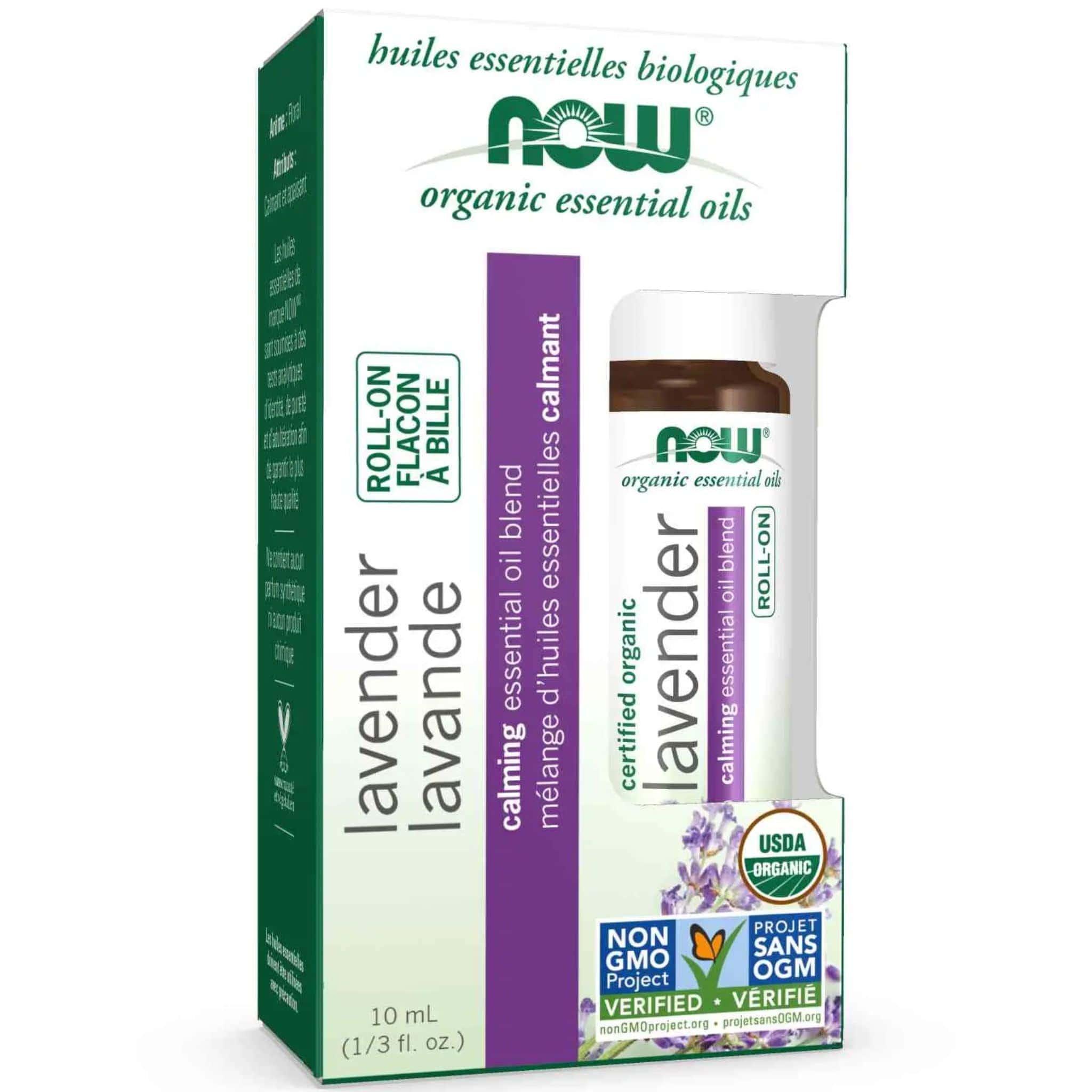 NOW Organic Lavender Essential Oil Roll-On, 10ml