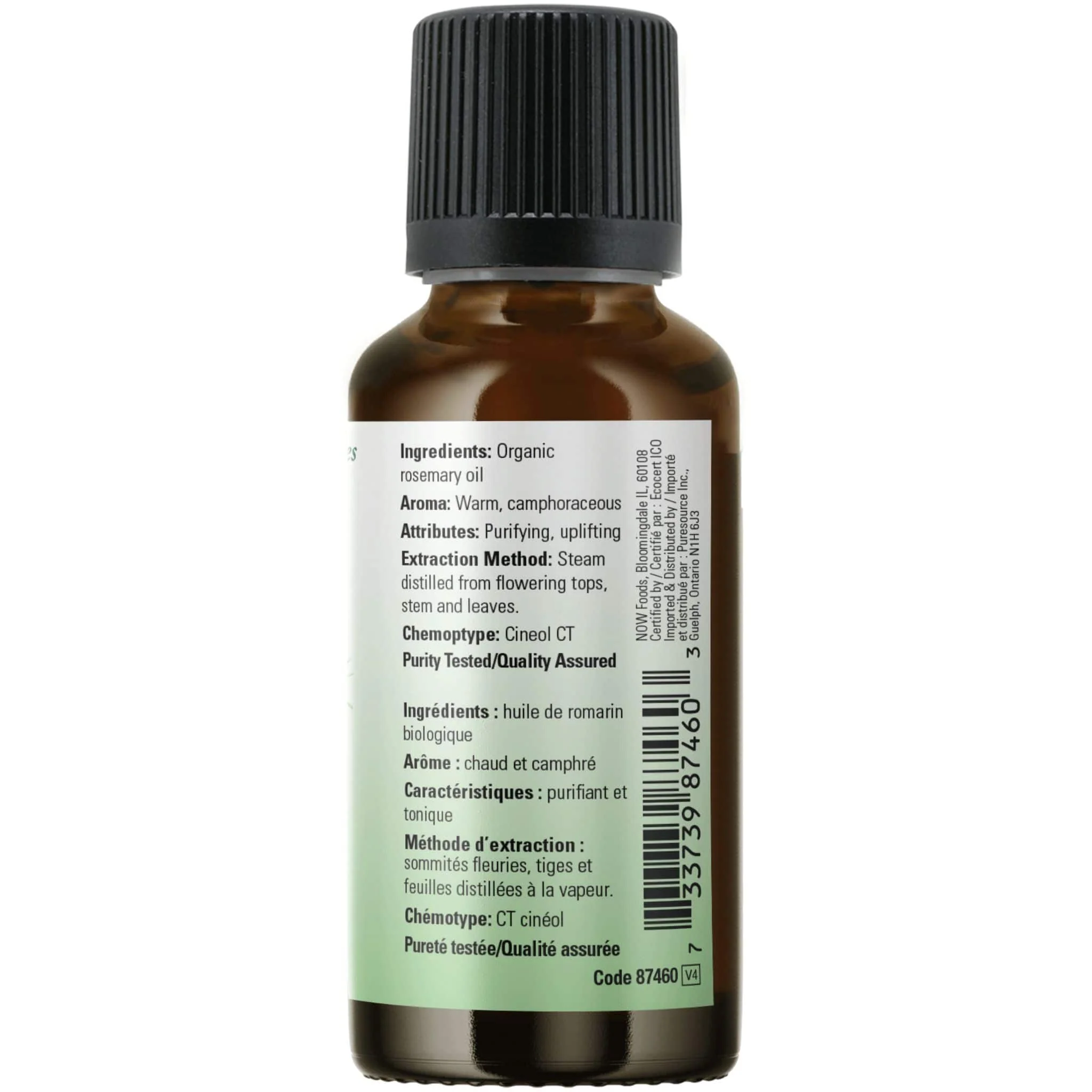 NOW Organic Rosemary Oil (Aromatherapy), 100% Pure, 30ml - Image 3