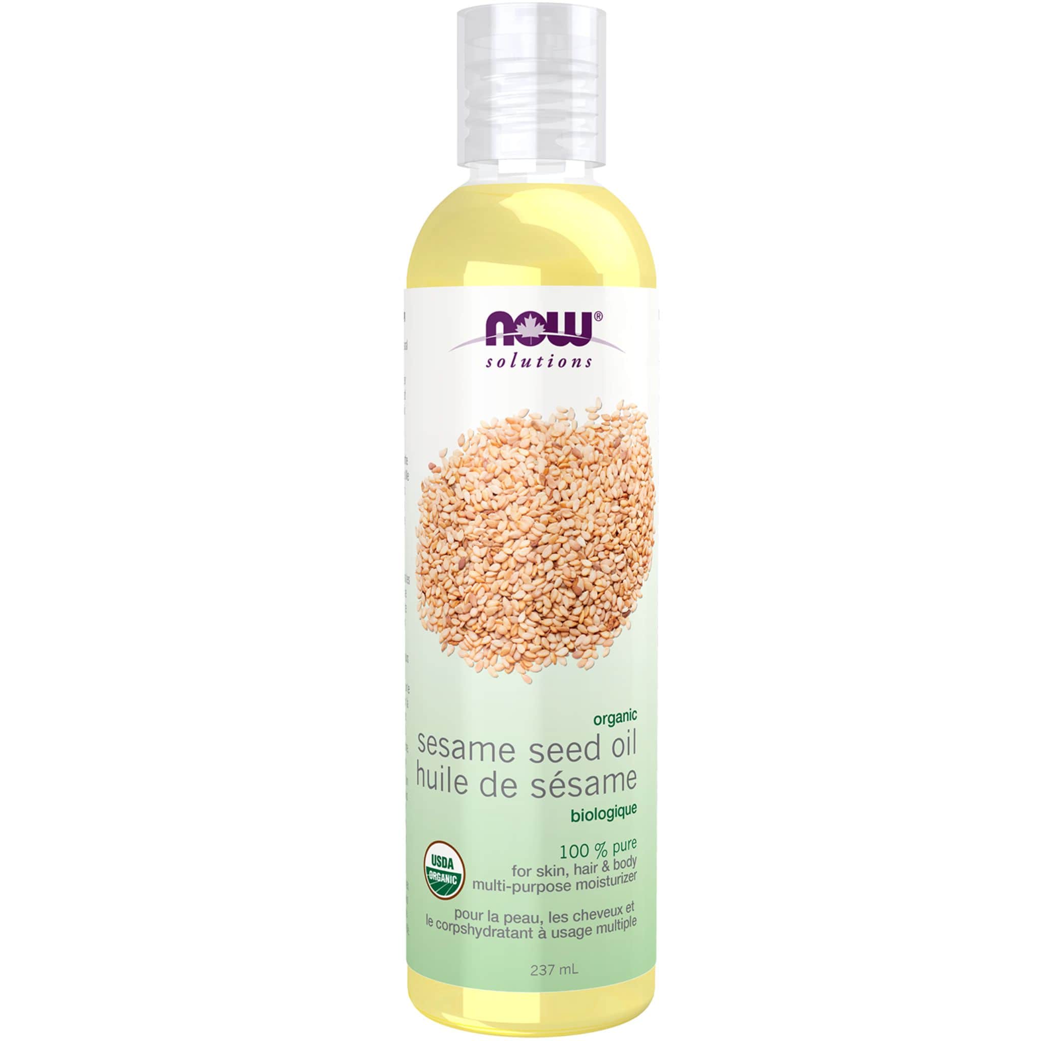 NOW Organic Sesame Seed Oil, 100% Pure, 237ml - Image 2