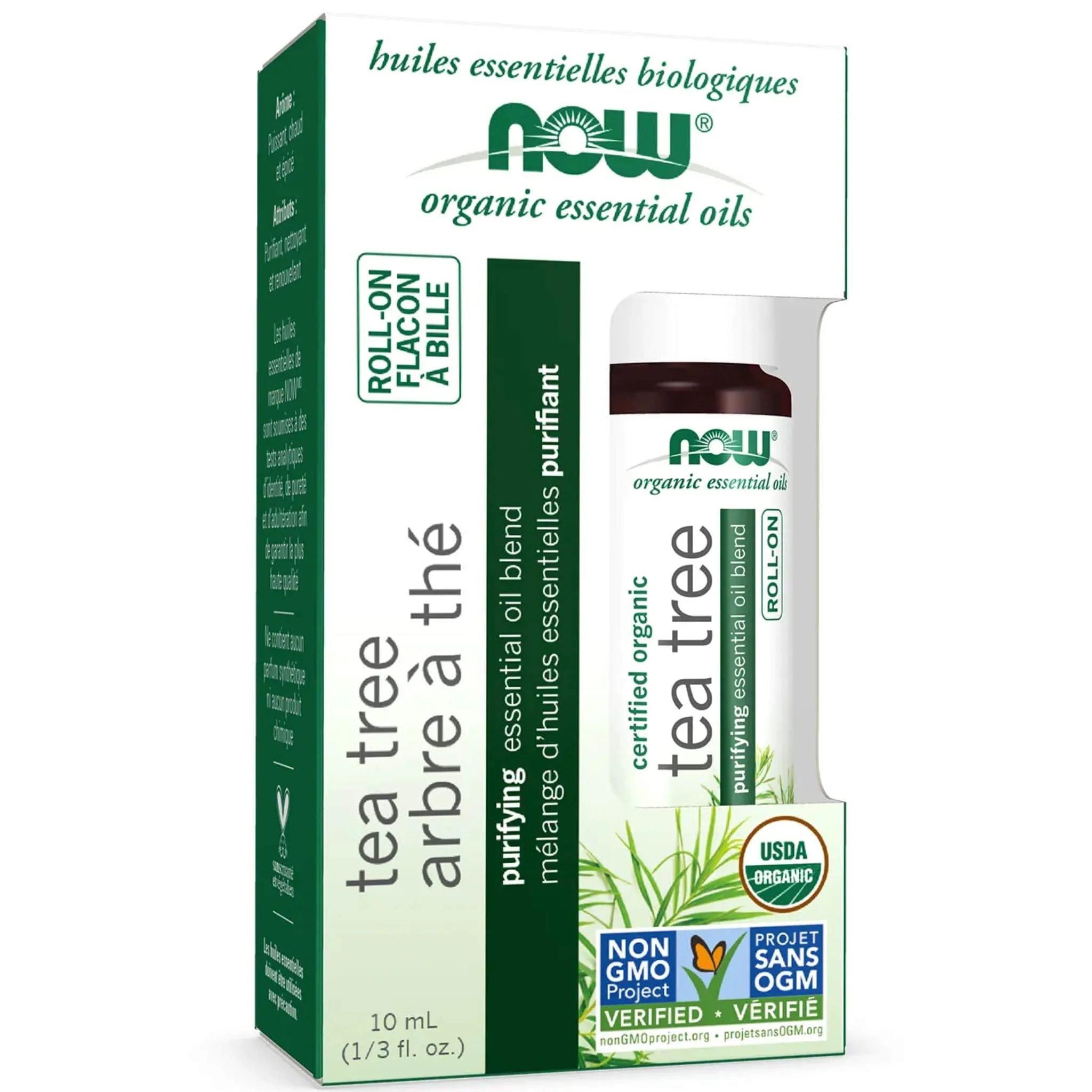 NOW Organic Tea Tree Essential Oil Roll-On, 10ml