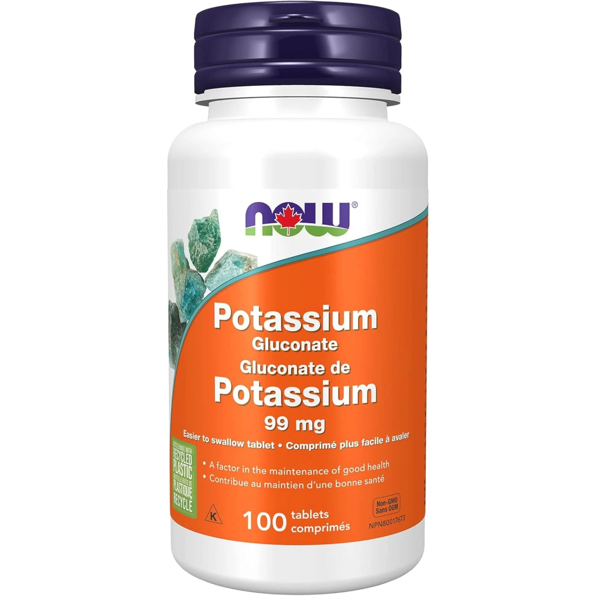 NOW Potassium Gluconate 99mg, 100 Tablets