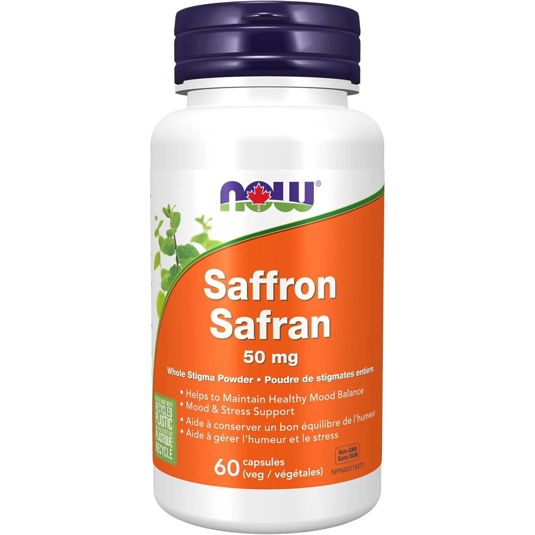 NOW Saffron 50mg Whole Herb, 60 Capsules