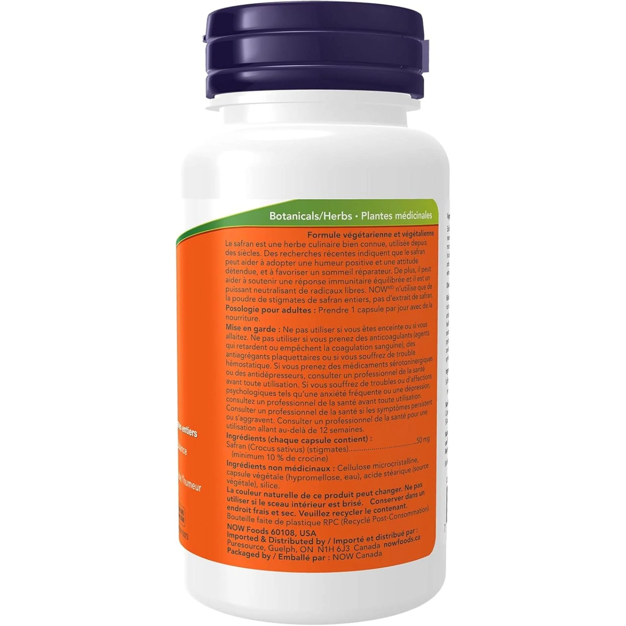 NOW Saffron 50mg Whole Herb, 60 Capsules - Image 3