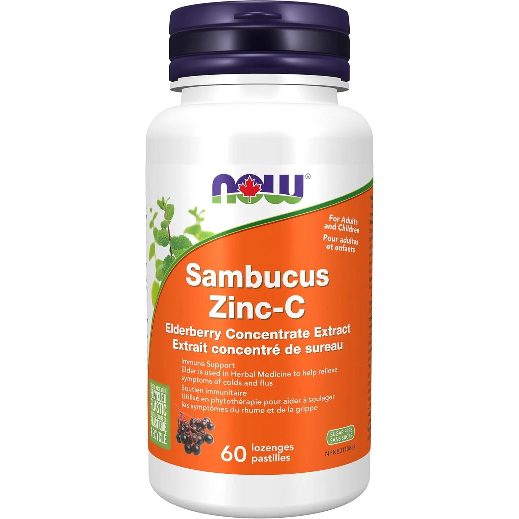 NOW Sambucus Zinc-C, Elderberry Zinc and Vitamin C Lozenges, 60 Lozenges - Image 2