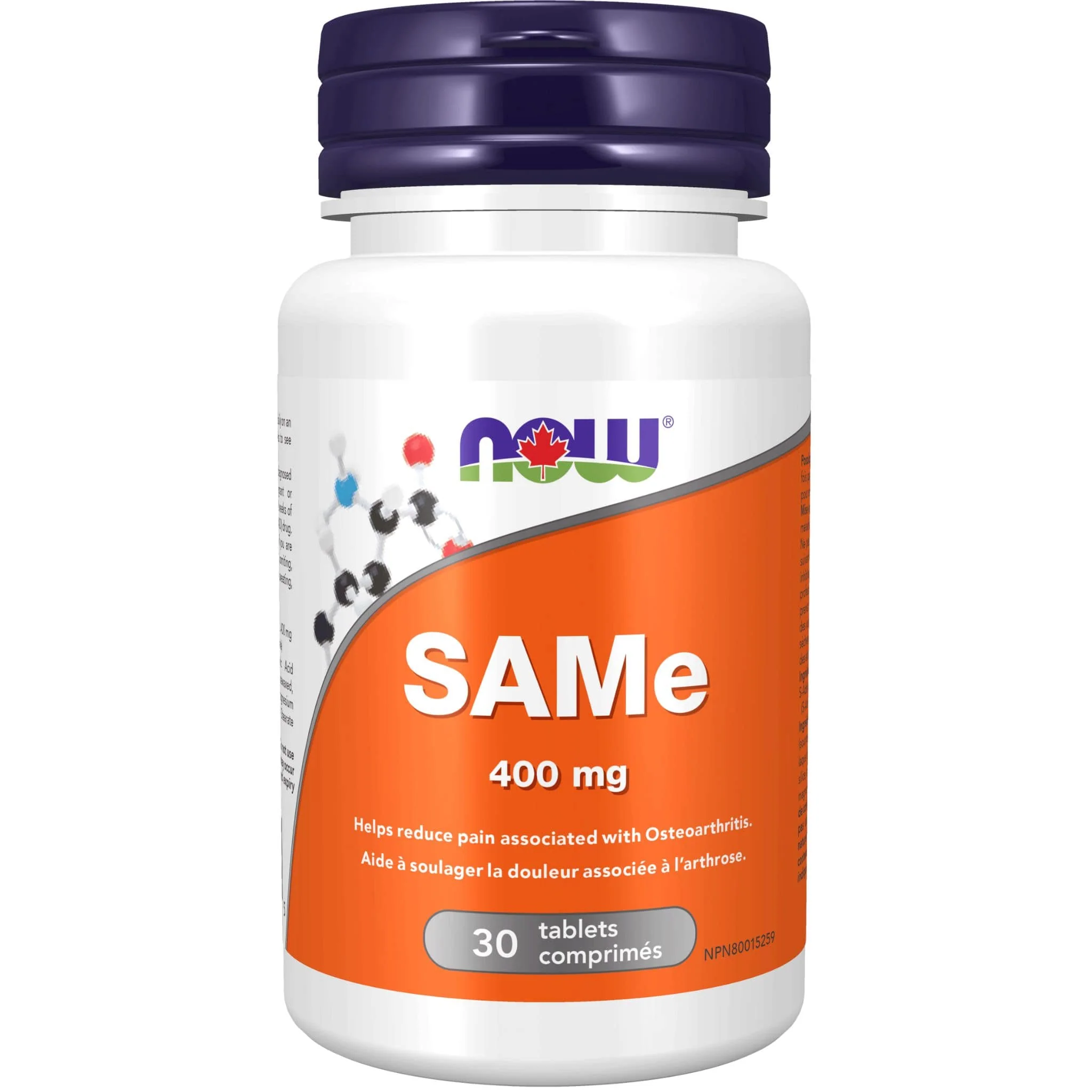 NOW SAMe 400mg, Elemental Enteric Coated, 30 Tablets