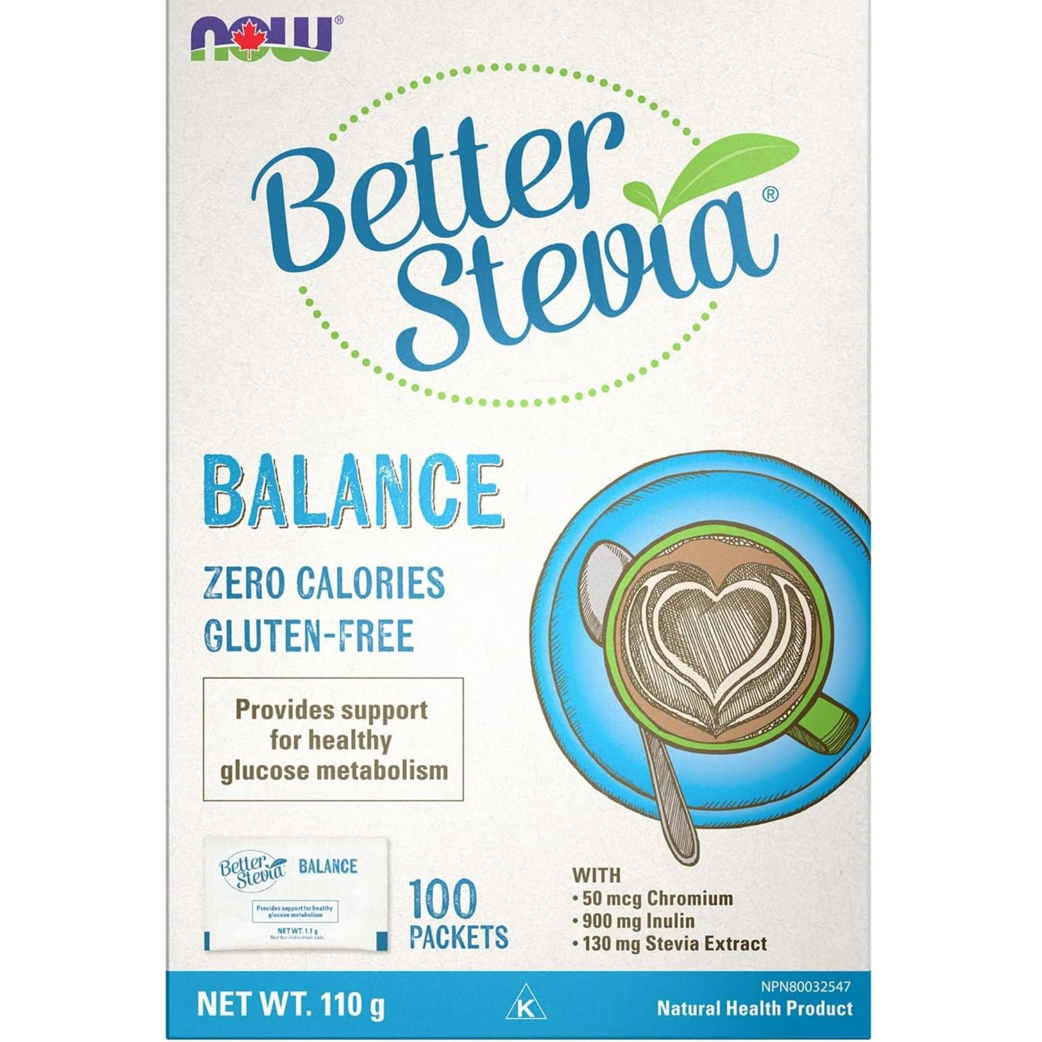 NOW Stevia Balance, 100 X 1g Packets