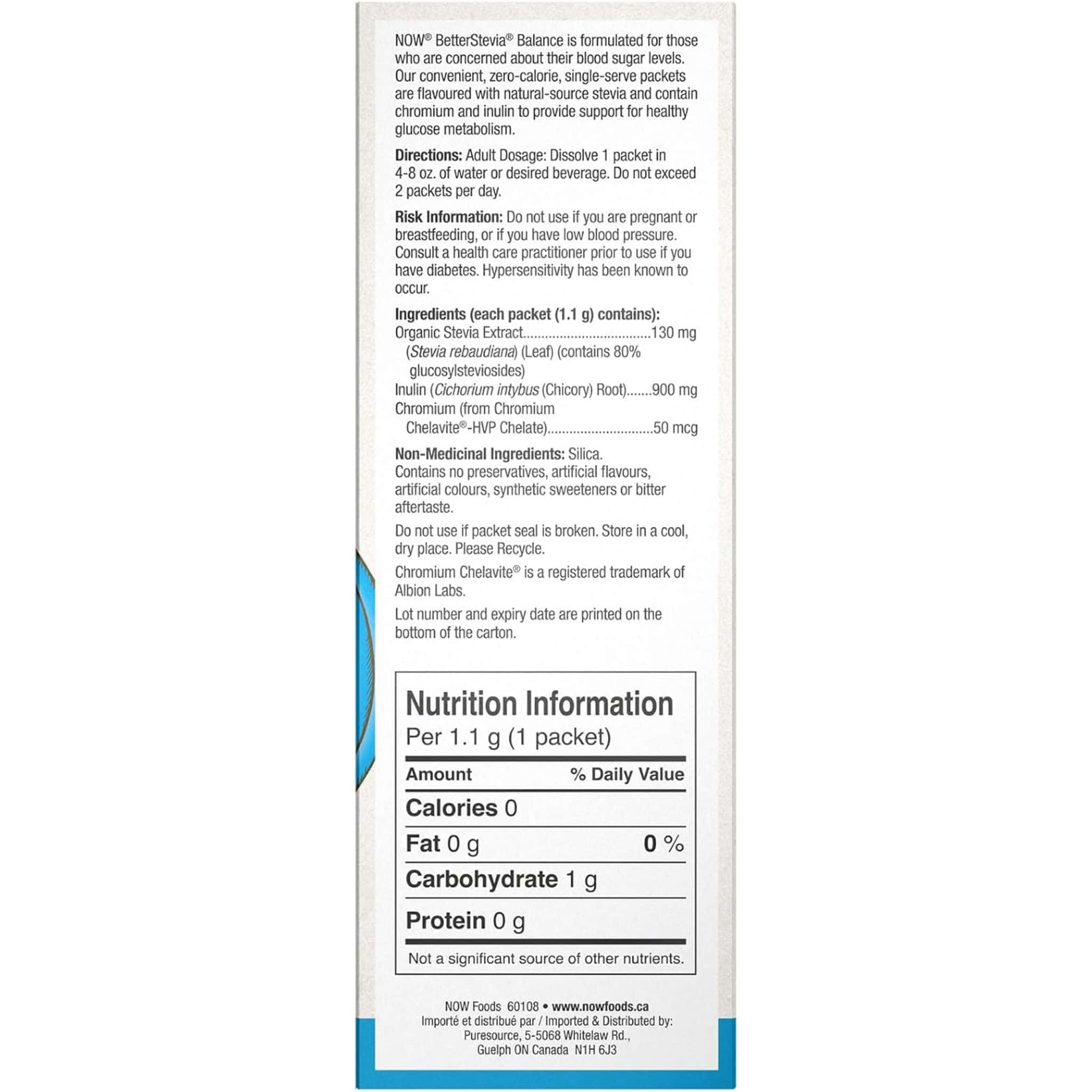 NOW Stevia Balance, 100 X 1g Packets - Image 3