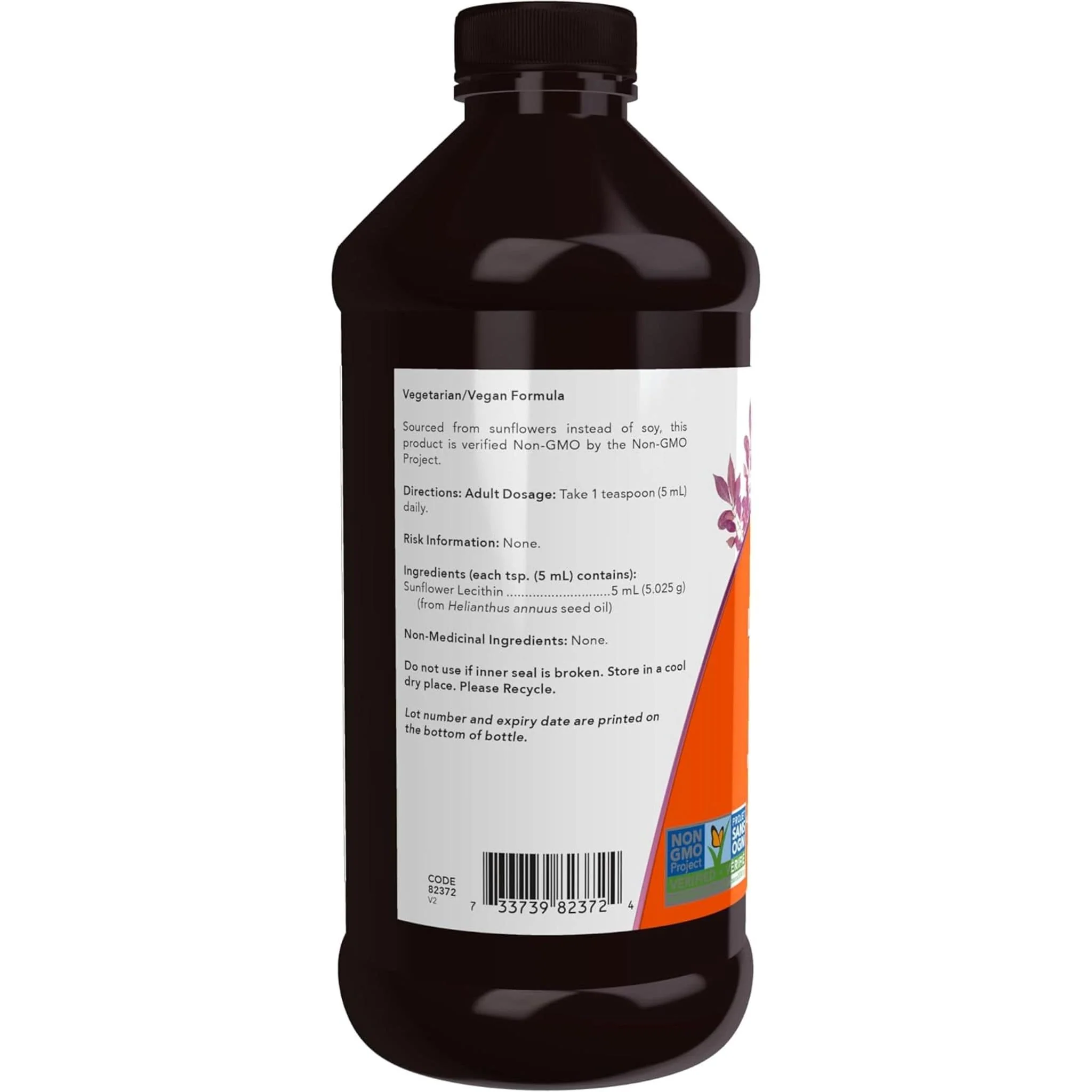 NOW Sunflower Lecithin (Non-GMO), 473ml, Liquid - Image 3