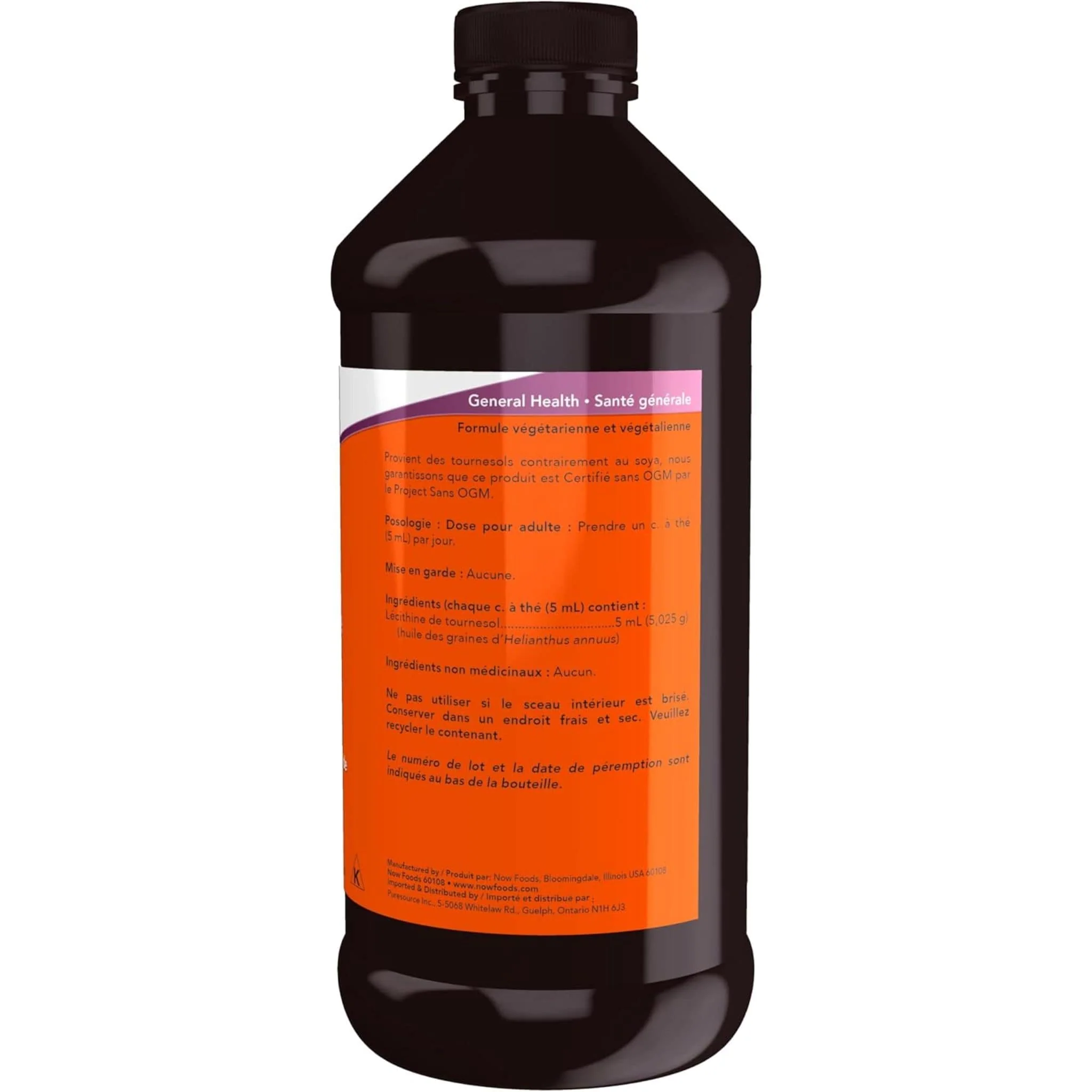 NOW Sunflower Lecithin (Non-GMO), 473ml, Liquid - Image 4