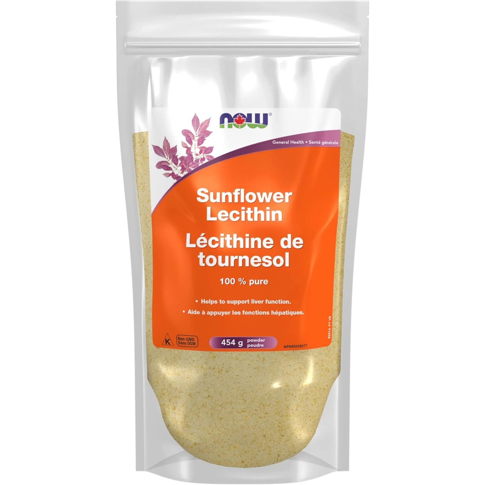 NOW Sunflower Lecithin (Non-GMO), 454g, Powder CLEARANCE 75% Off Exp 2/26 Final Sale
