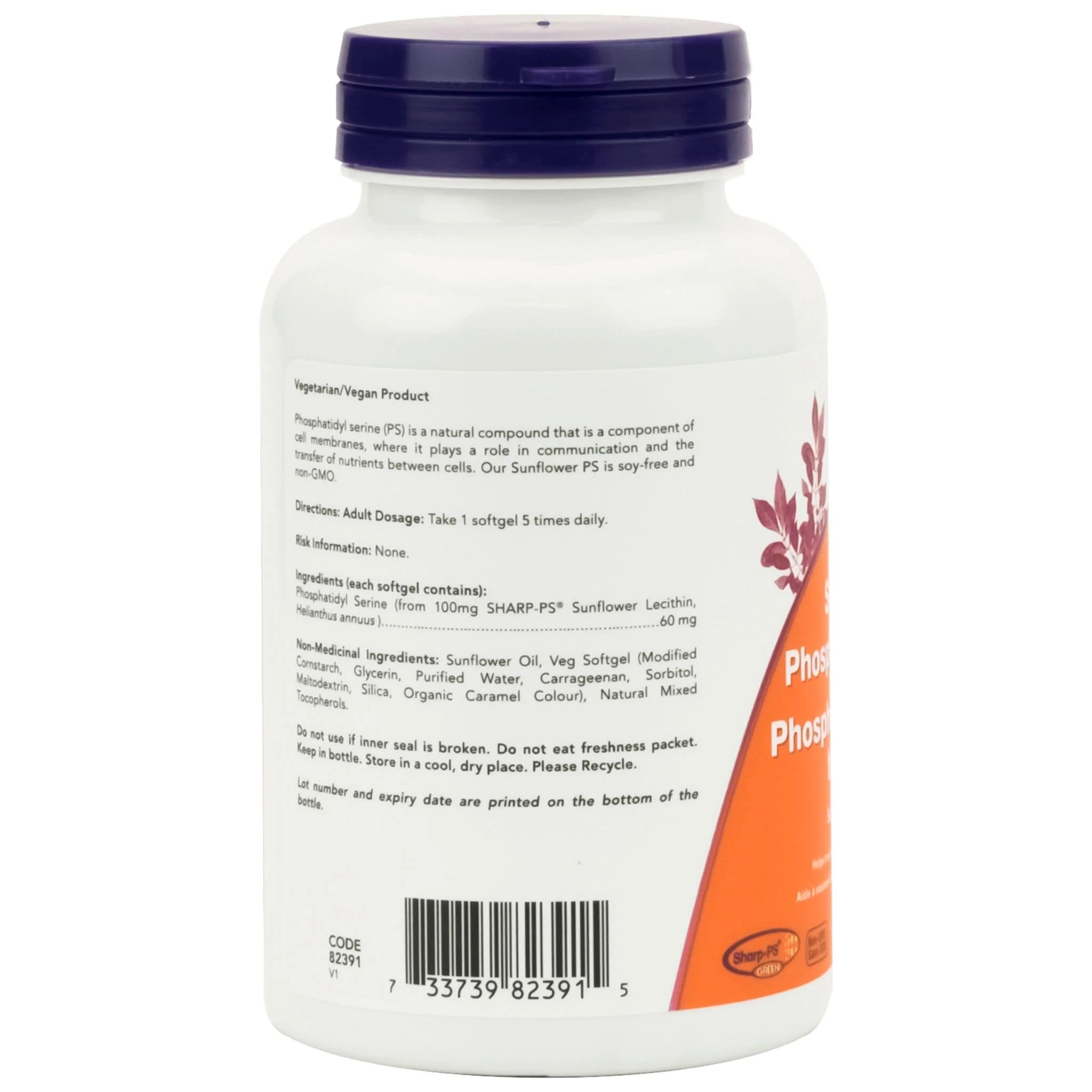 NOW Sunflower Phosphatidyl Serine, Supports Brain Health, 60 Vegetable Softgels - Image 2