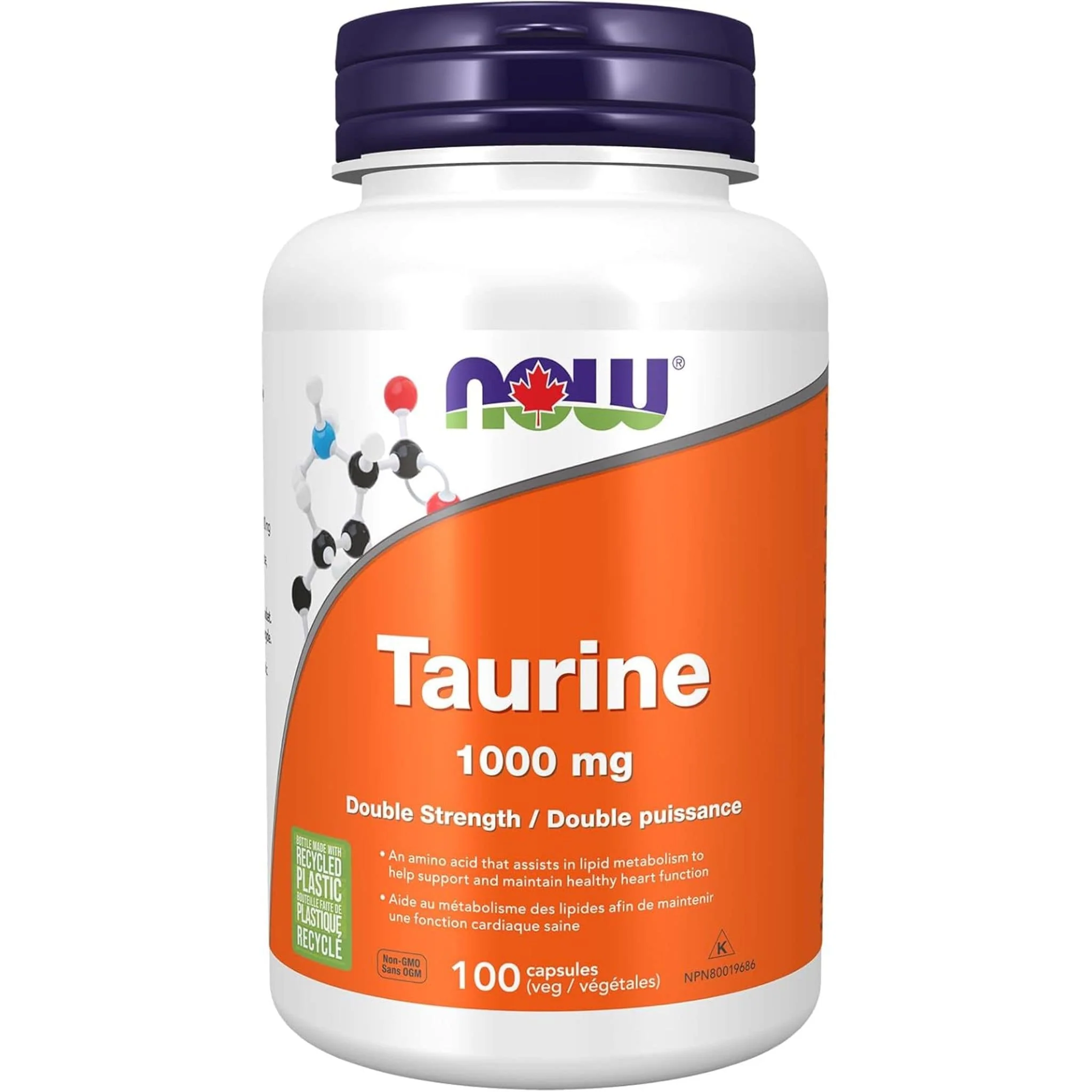 NOW Taurine 1000mg Capsules (Double Strength)