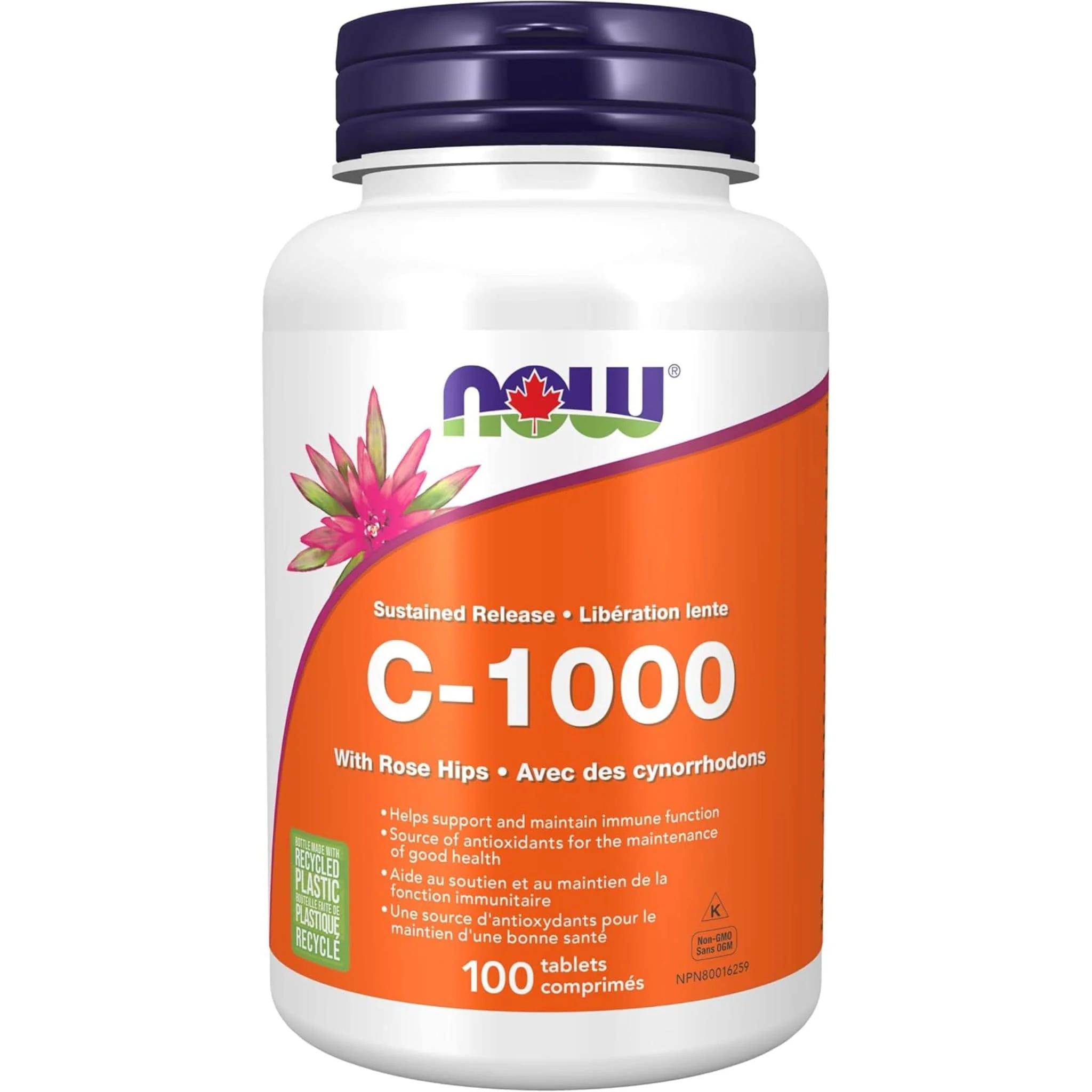 NOW C-1000 Sustained Release (1000mg Vitamin C), Citrus Free - Image 2