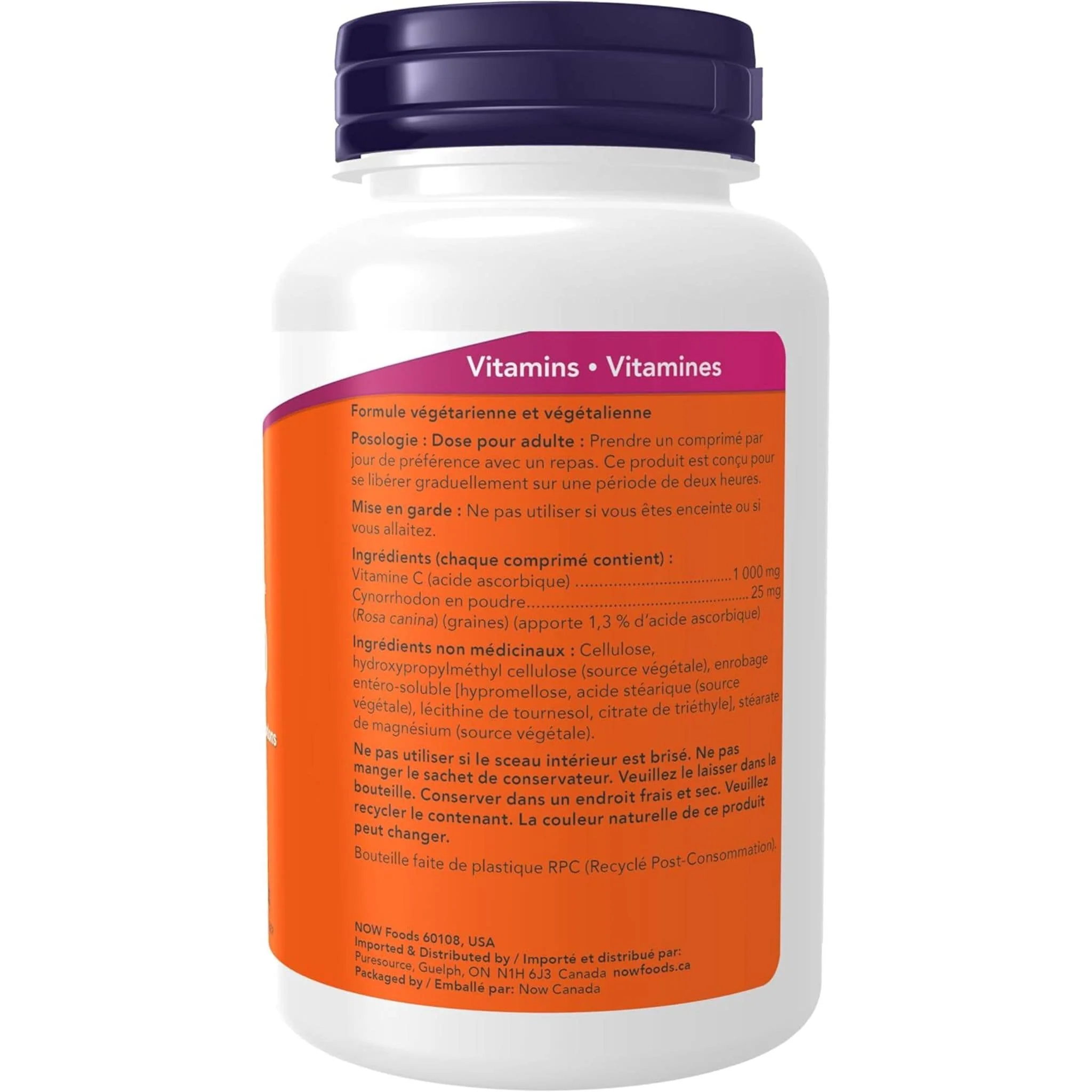 NOW C-1000 Sustained Release (1000mg Vitamin C), Citrus Free - Image 4