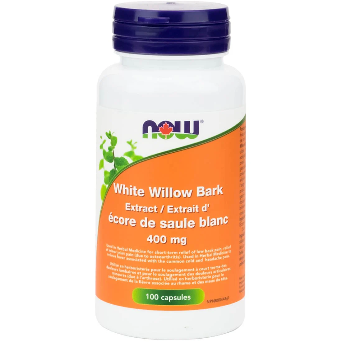 NOW White Willow Bark 400mg, 100 Capsules