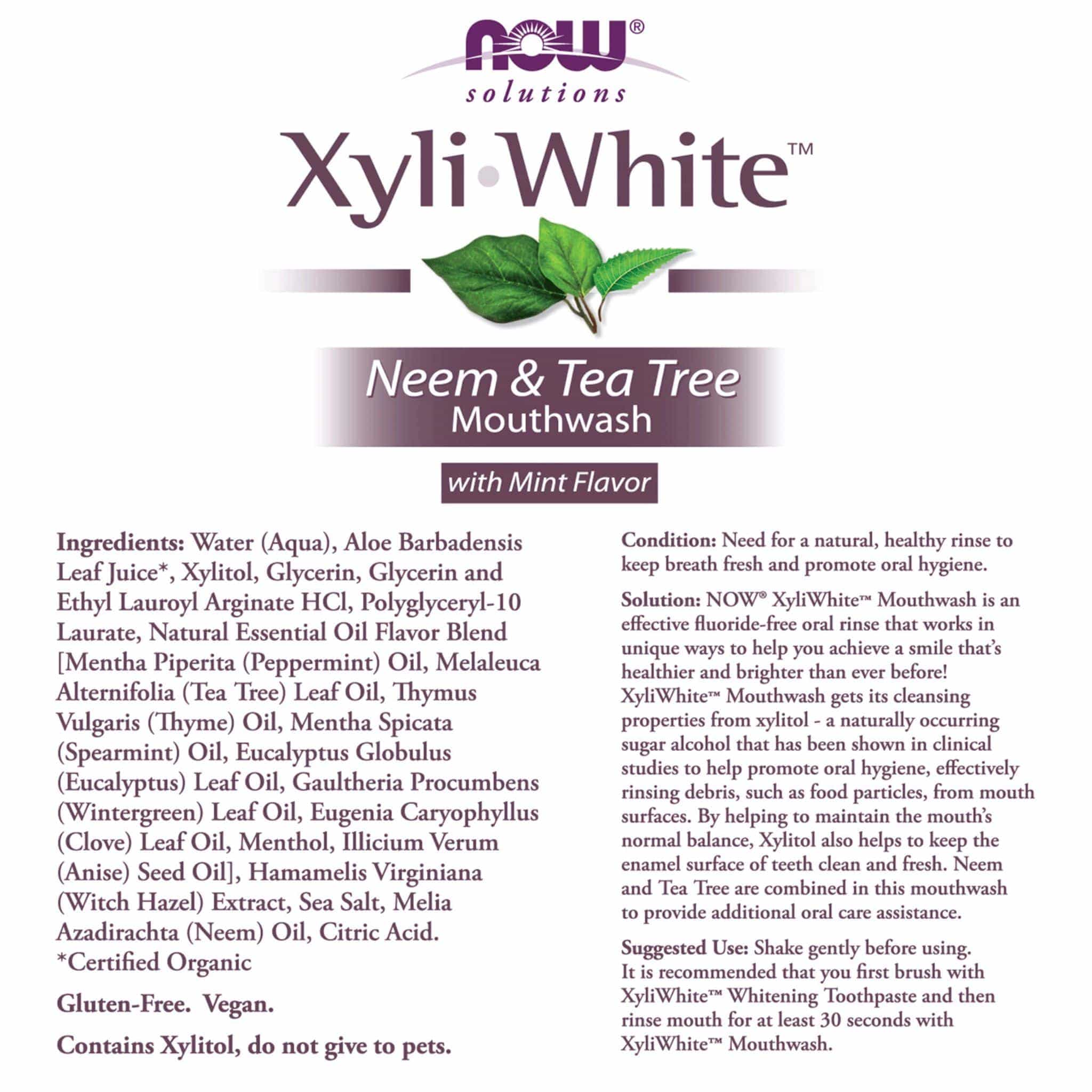 NOW Xyliwhite Mouthwash, 473ml - Image 7