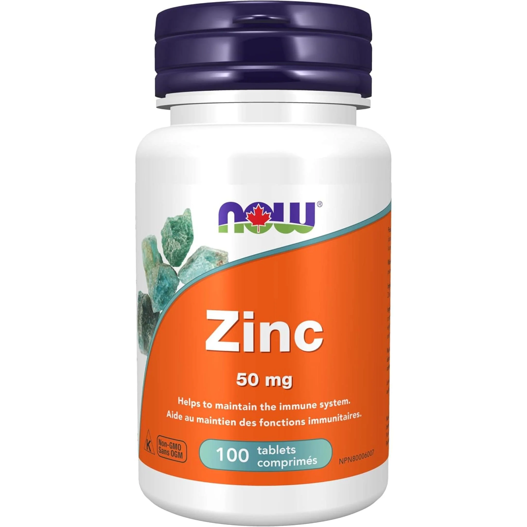NOW Zinc Gluconate 50mg Tablets - Image 2