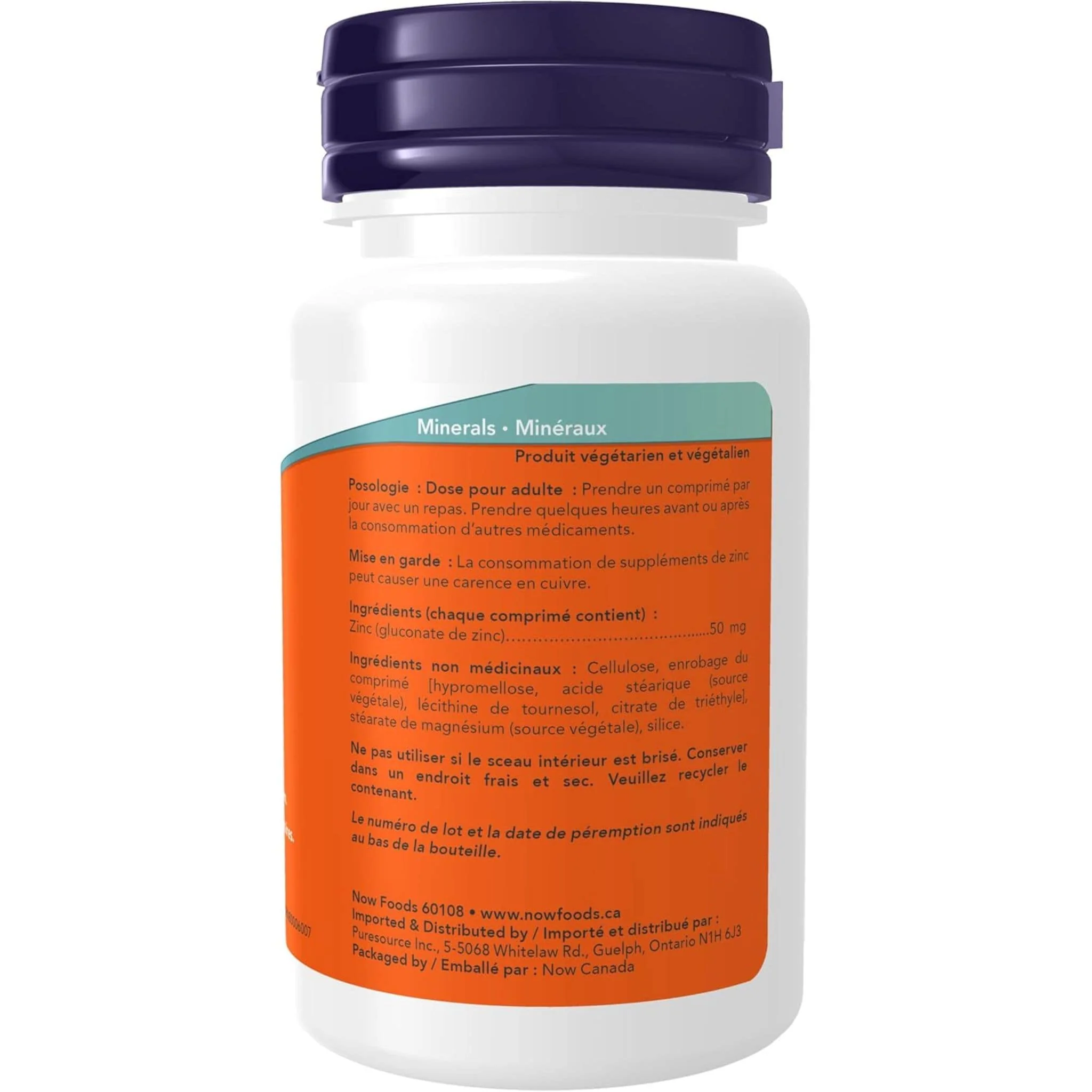 NOW Zinc Gluconate 50mg Tablets - Image 4