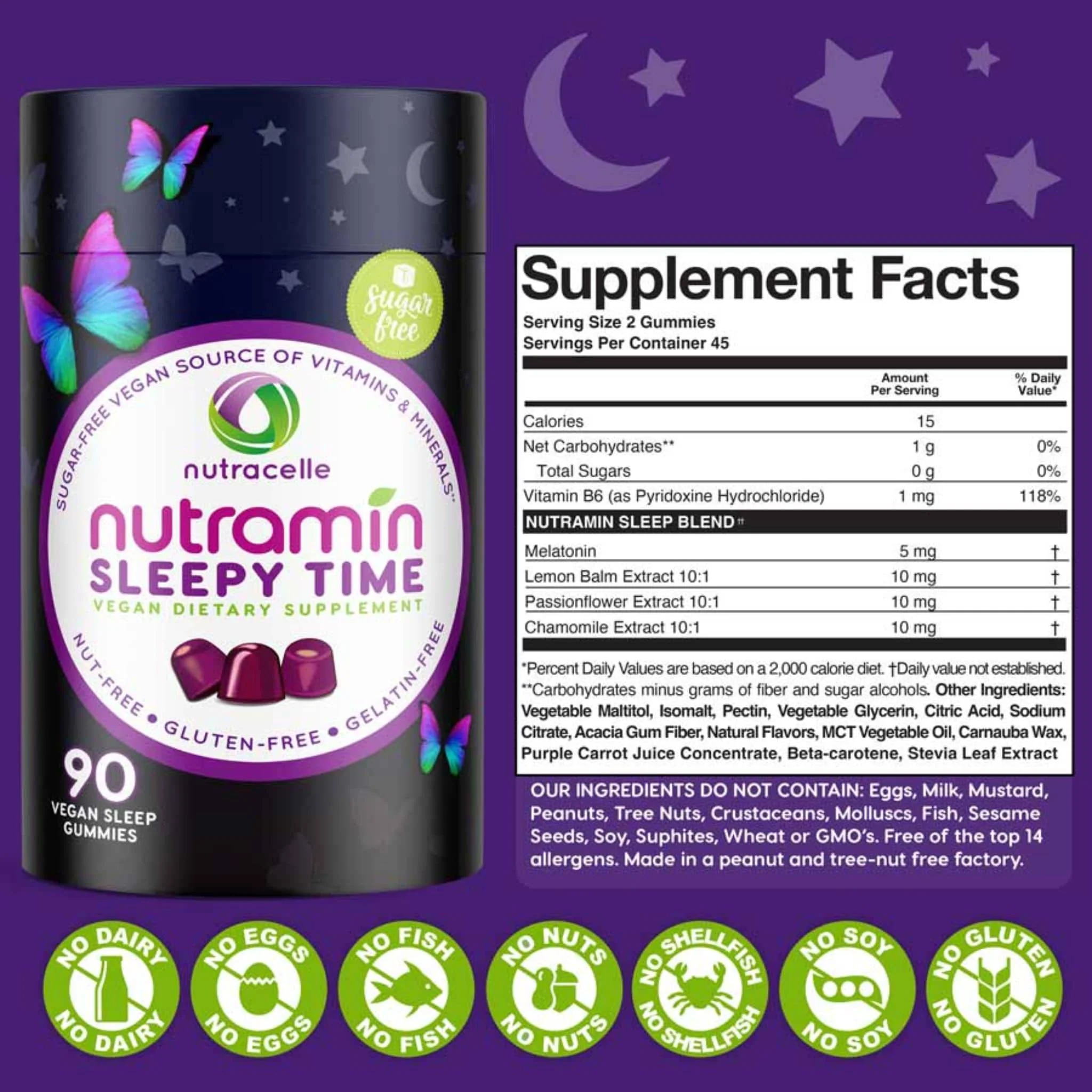 Nutramin Sleepy Time Vegan Gummies, 90 Vegan Gummies - Image 8